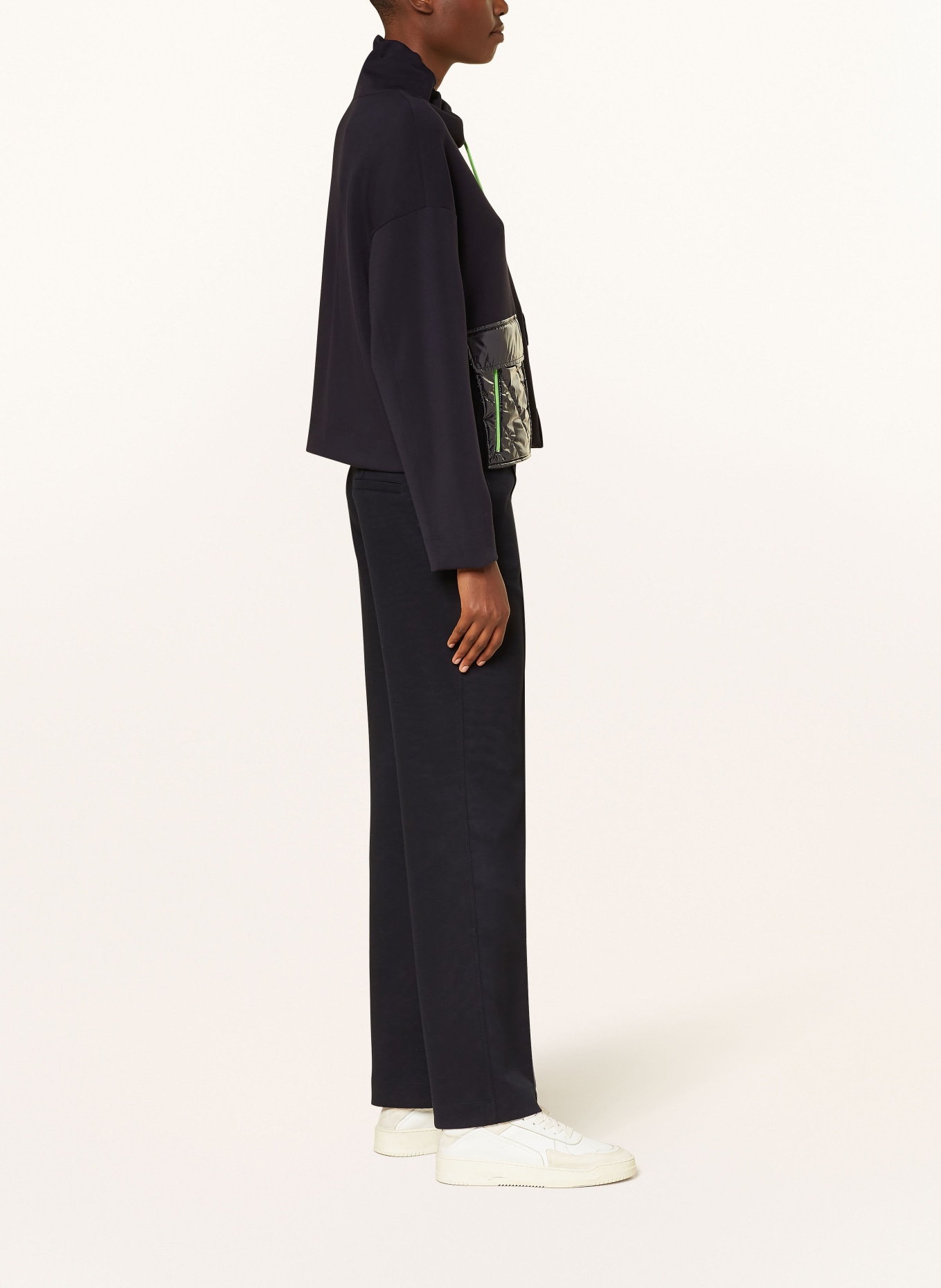 MARC CAIN Wide leg trousers made of jersey, Color: 395 MIDNIGHT BLUE (Image 4)