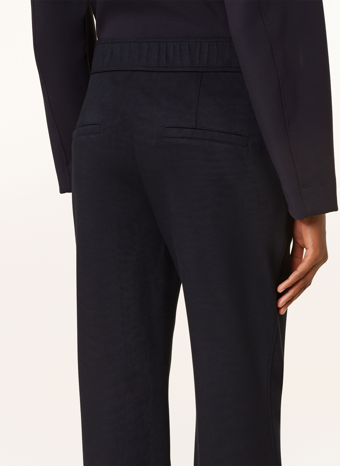 MARC CAIN Wide leg trousers made of jersey, Color: 395 MIDNIGHT BLUE (Image 5)