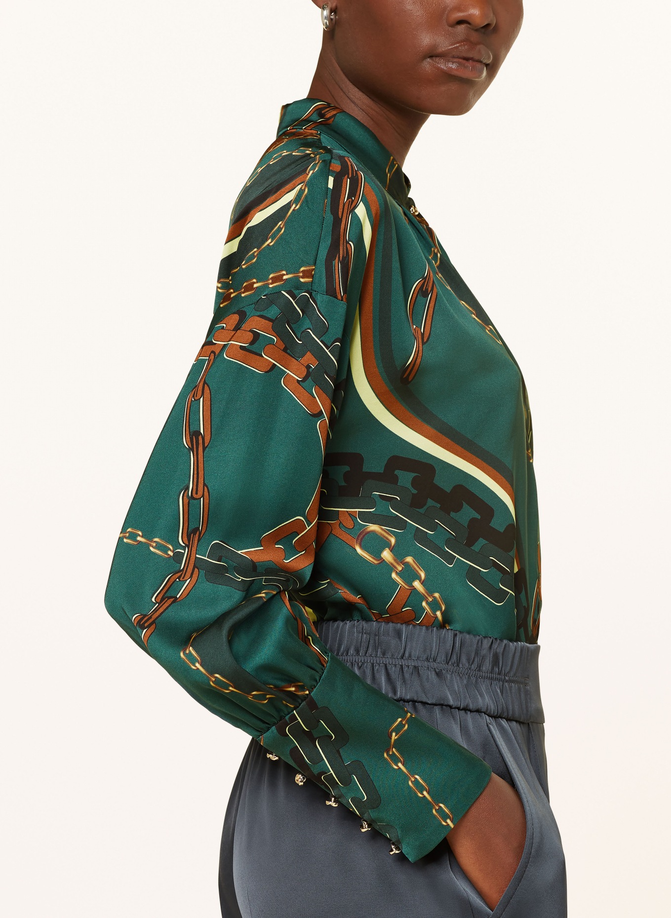MARC CAIN Satinbluse in 559 soft forest