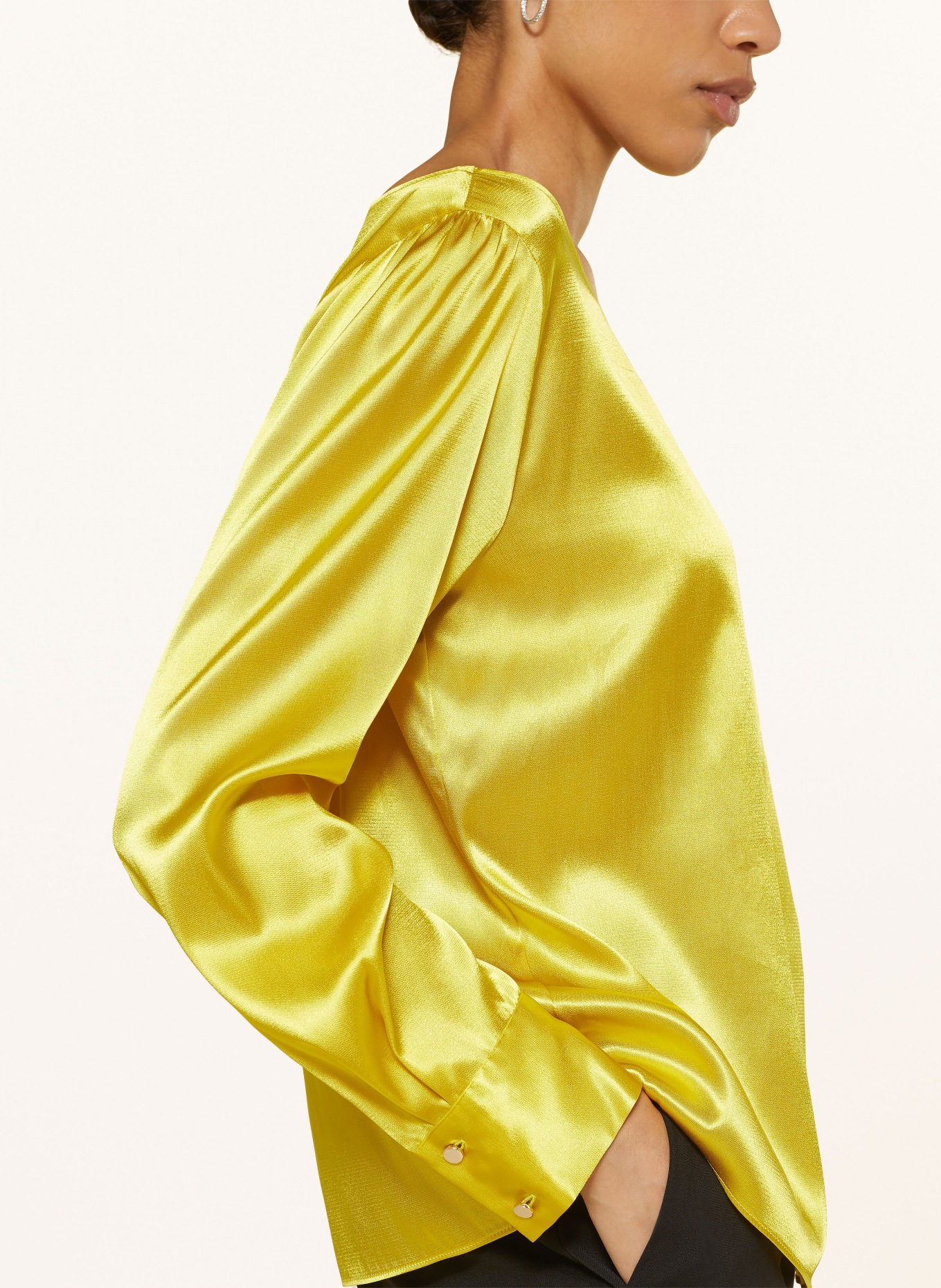 Mustard satin blouse sales