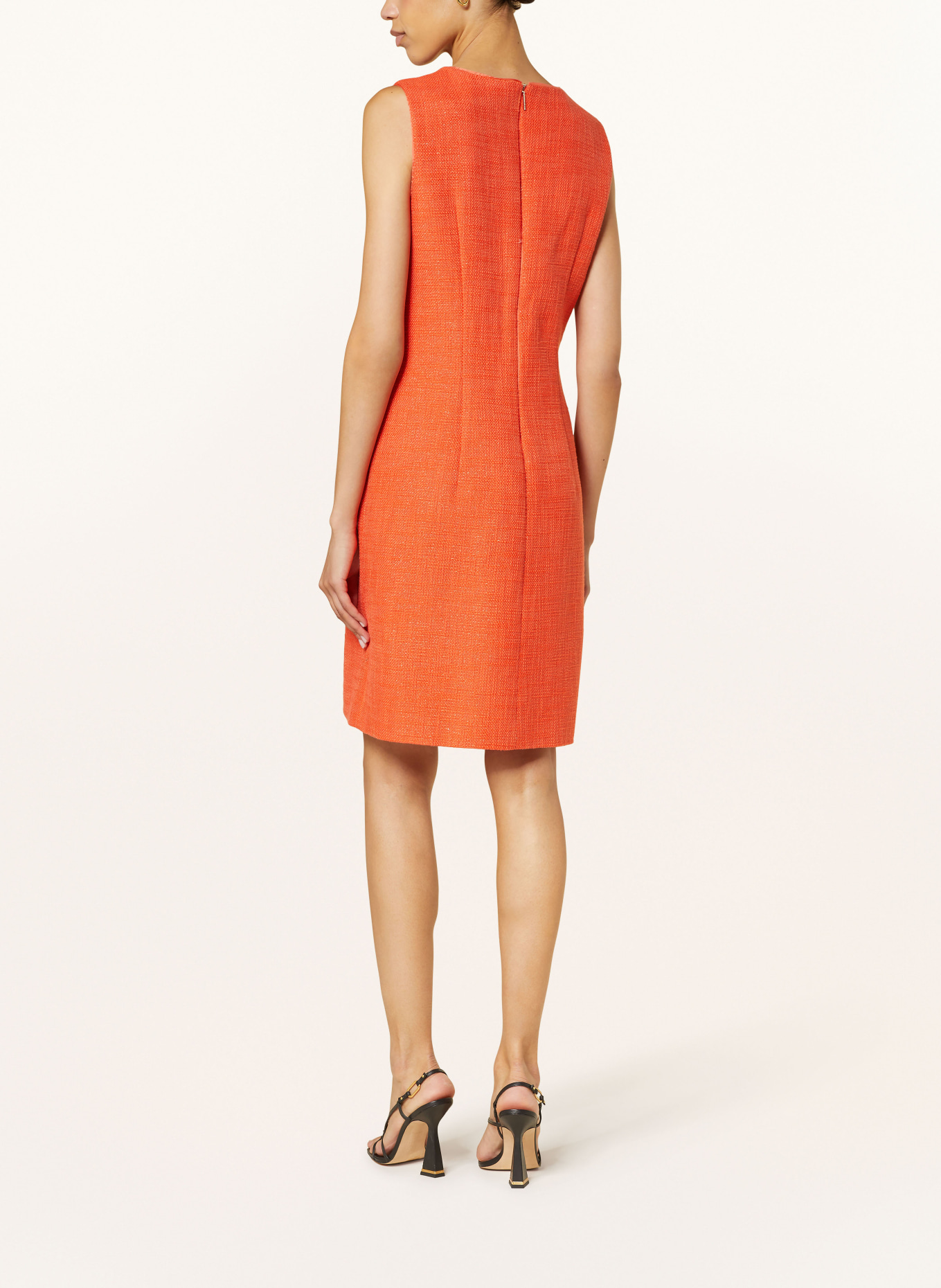 MARC CAIN Tweed-Kleid mit Glitzergarn: 223 bright tomato