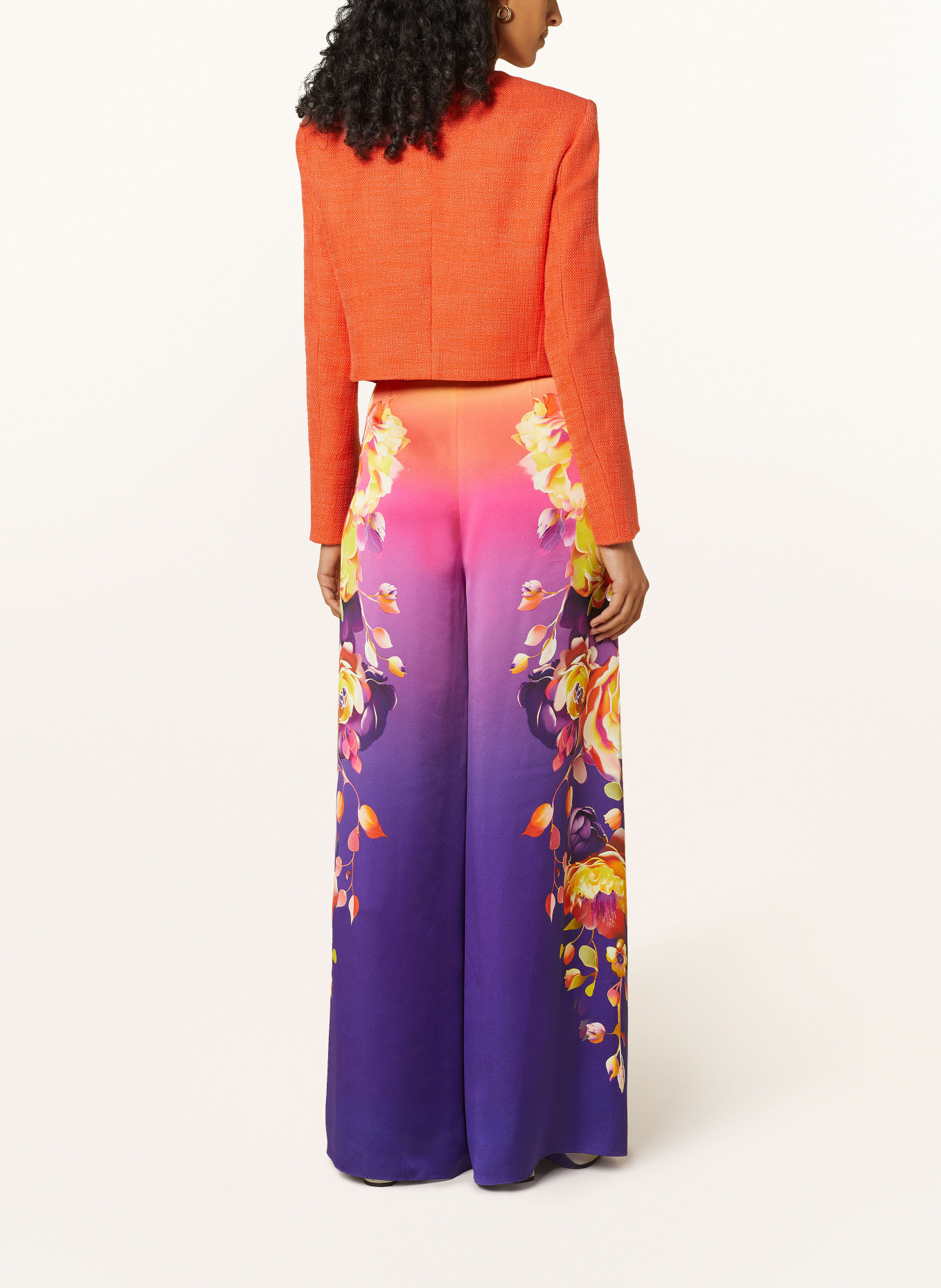 MARC CAIN Wide leg trousers in satin, Color: 748 deep purple (Image 3)