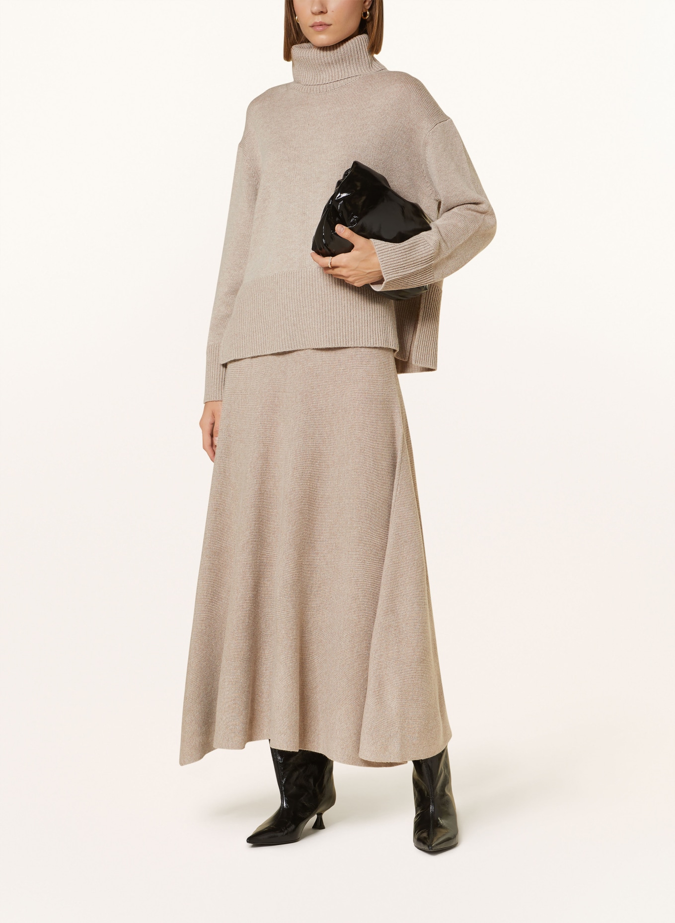 lilienfels Knit skirt with cashmere, Color: BEIGE (Image 2)