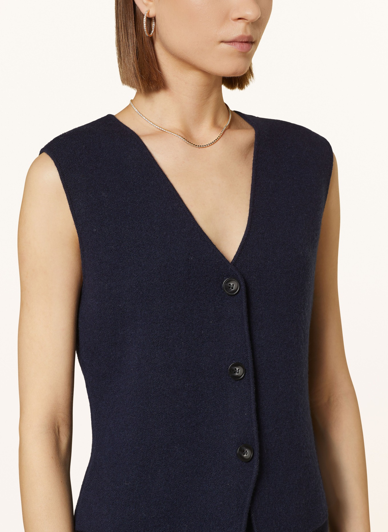 lilienfels Knit vest with cashmere, Color: DARK BLUE (Image 4)