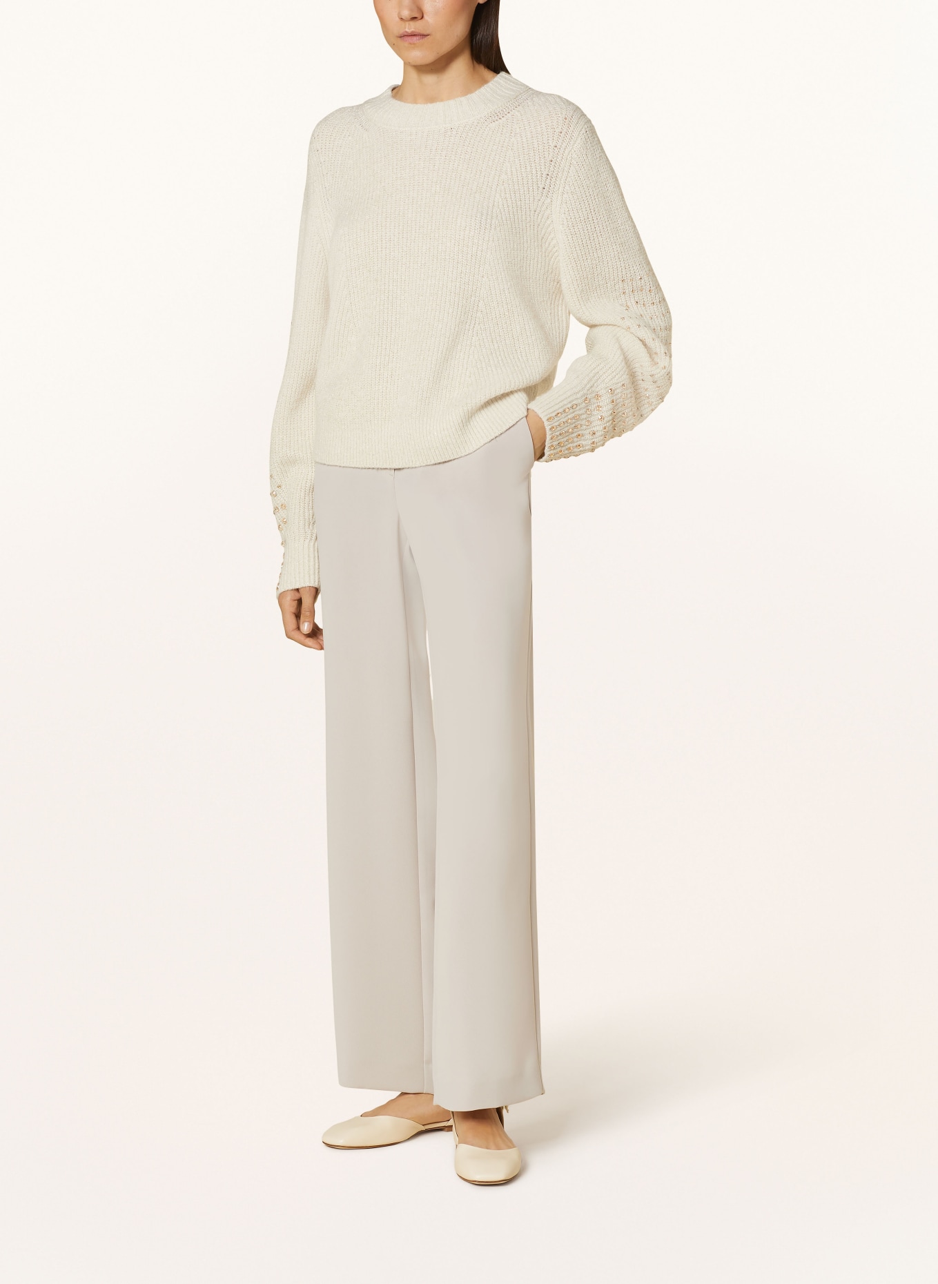 MARC CAIN Wide leg trousers WASHINGTON, Color: 646 warm stone (Image 2)