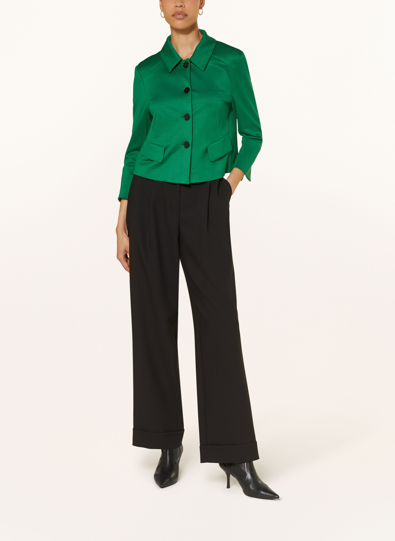 MARC CAIN Kastenjacke aus Jersey: 558 deep moss