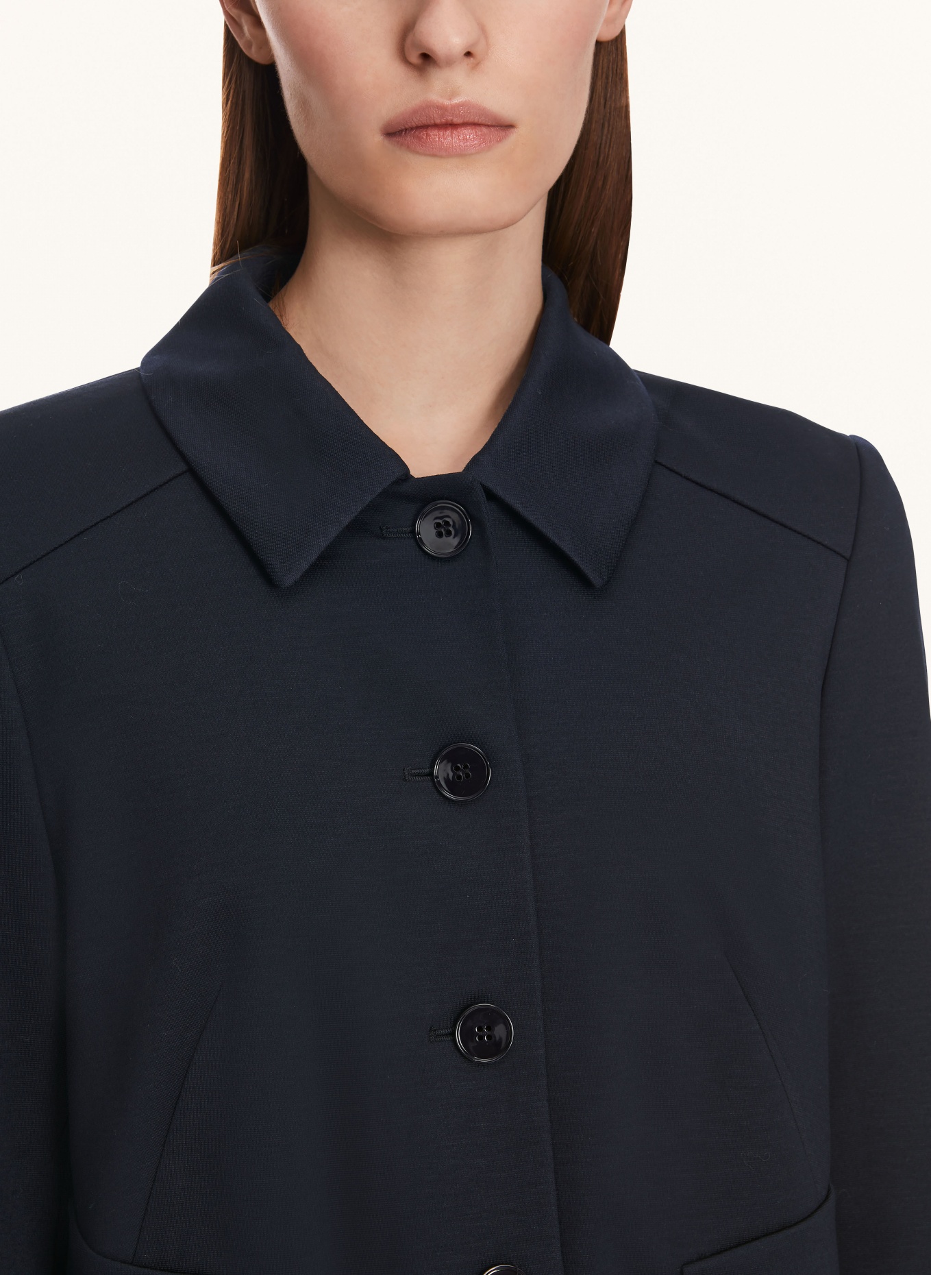 MARC CAIN Boxy jacket in jersey, Color: DARK BLUE (Image 4)