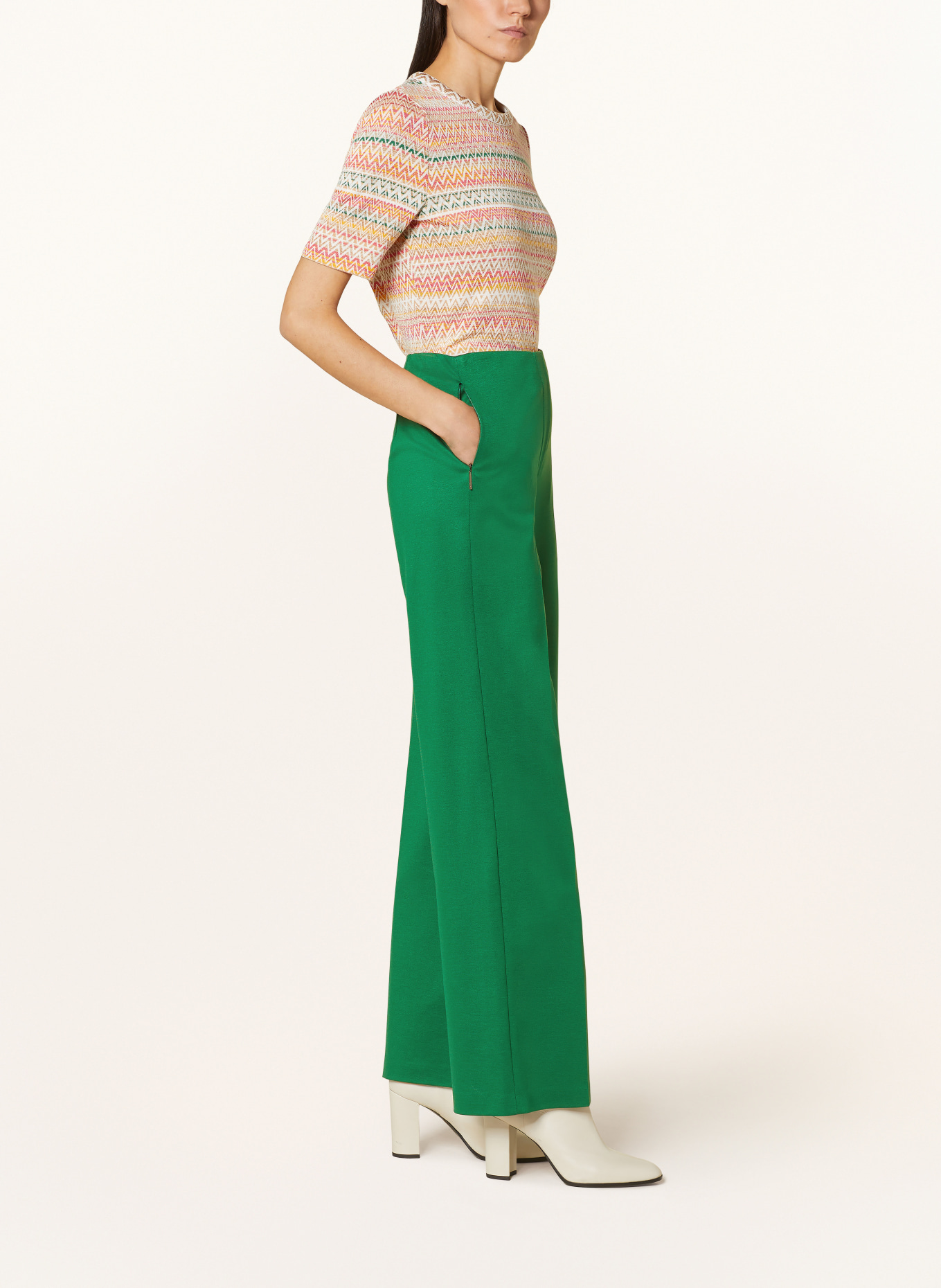 MARC CAIN Wide leg trousers, Color: 558 deep moss (Image 4)