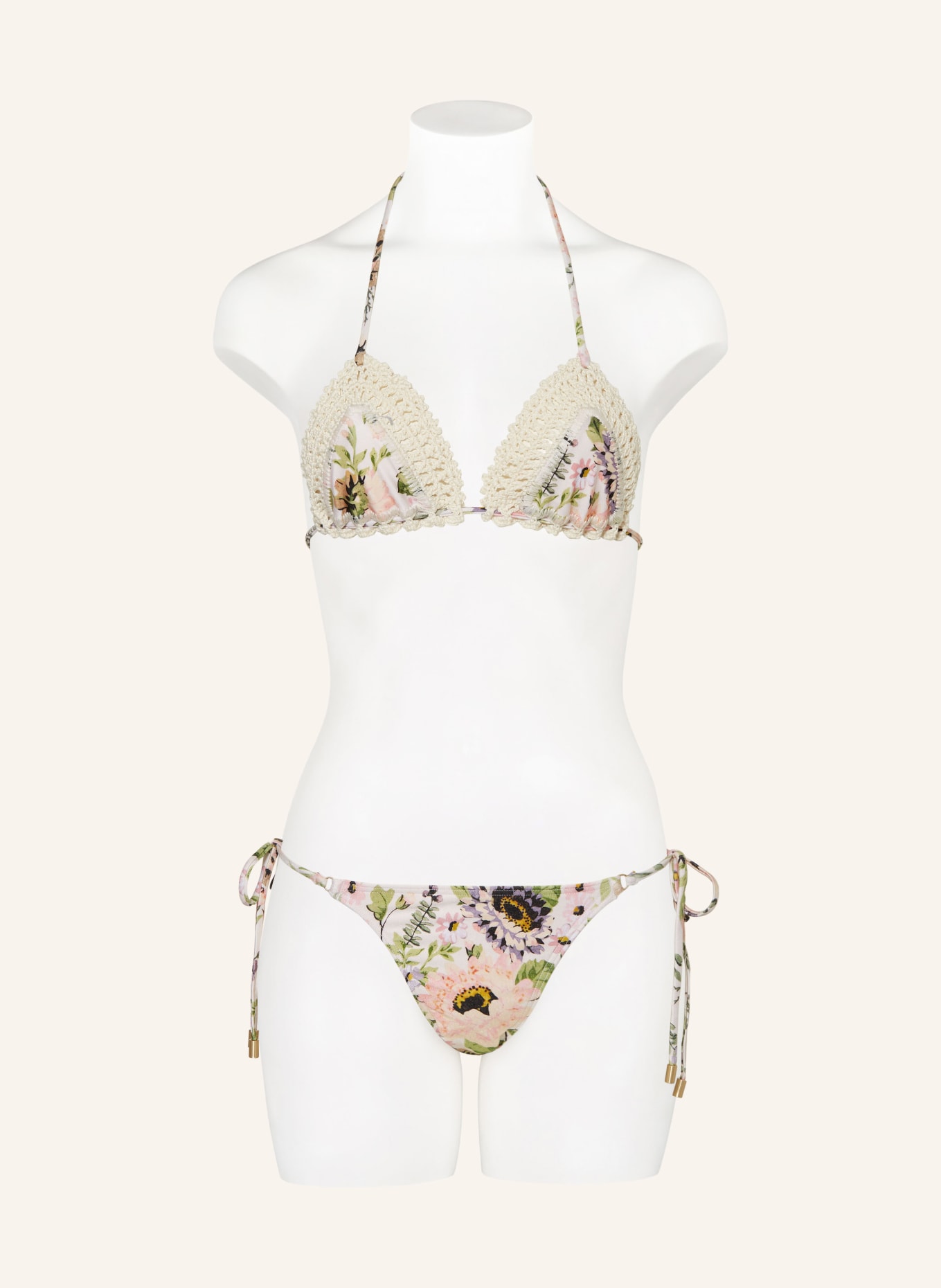 ZIMMERMANN Triangel-Bikini HALLIDAY, Farbe: CREME/ ROSA/ HELLORANGE (Bild 2)