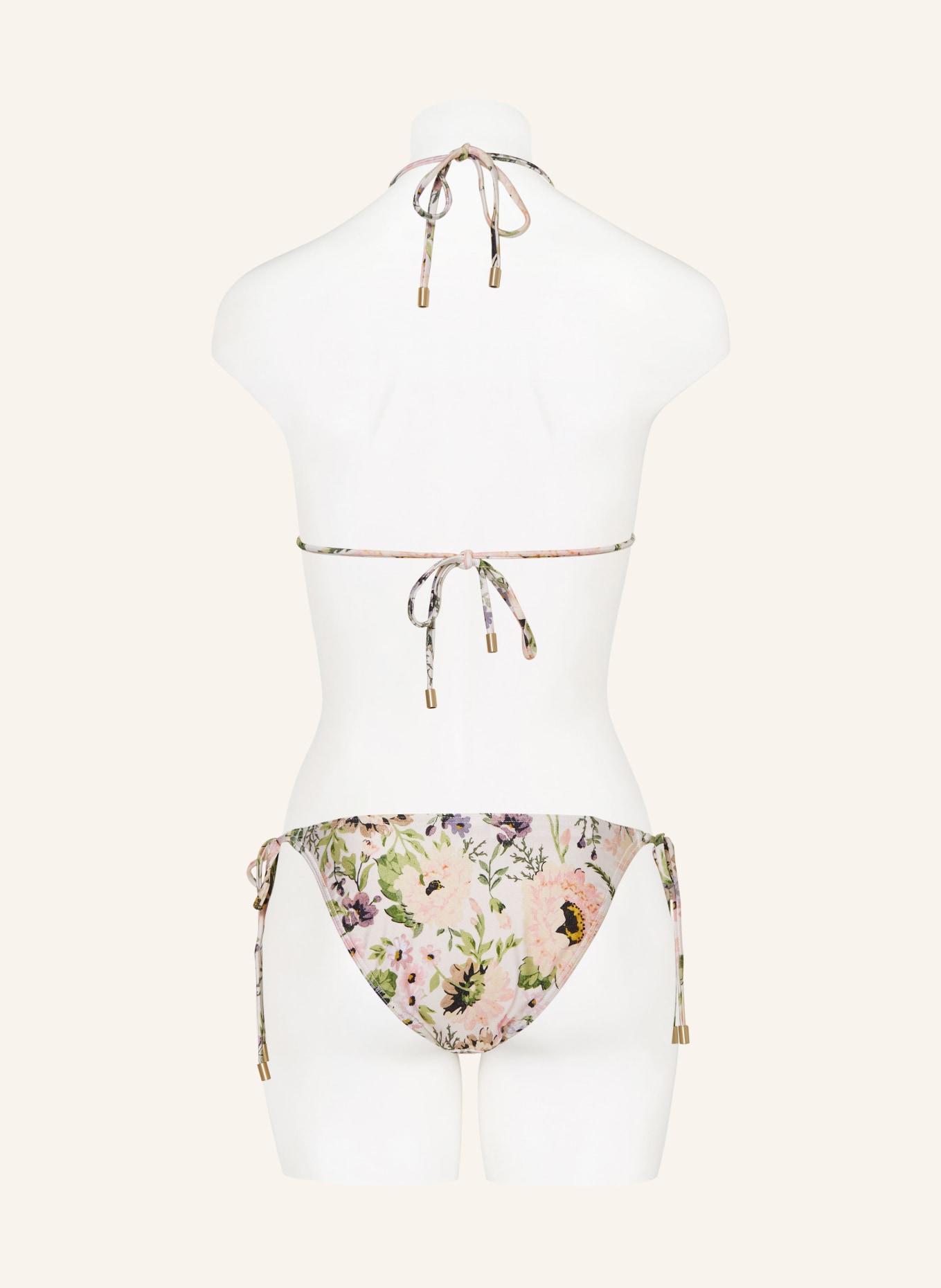 ZIMMERMANN Triangle bikini HALLIDAY: CREAM / PINK / LIGHT ORANGE