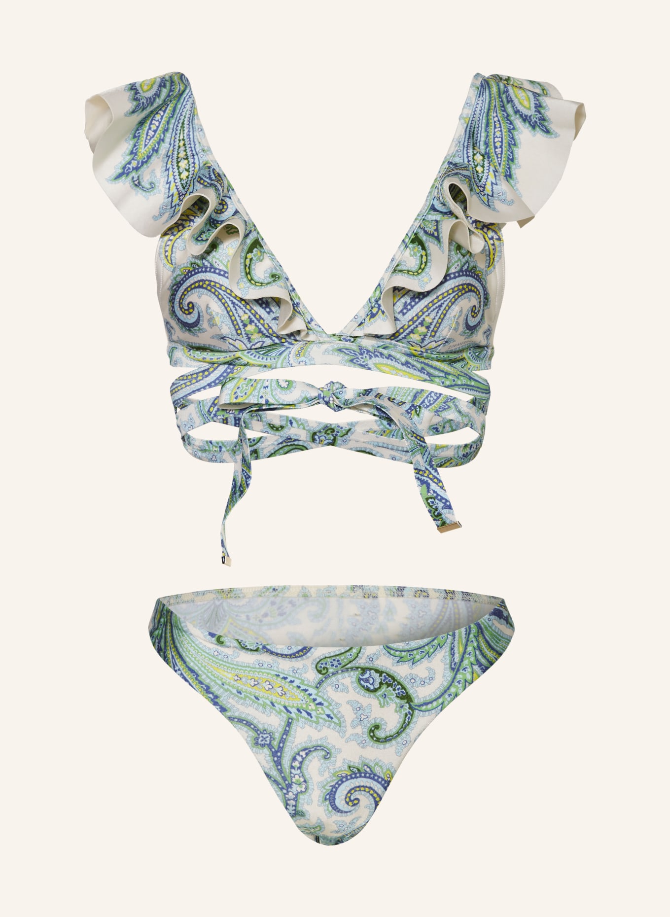 ZIMMERMANN Bralette bikini OTTIE, Color: WHITE/ LIGHT BLUE/ GREEN (Image 1)
