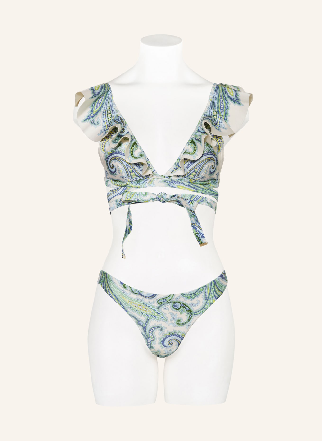 ZIMMERMANN Bralette bikini OTTIE, Color: WHITE/ LIGHT BLUE/ GREEN (Image 2)