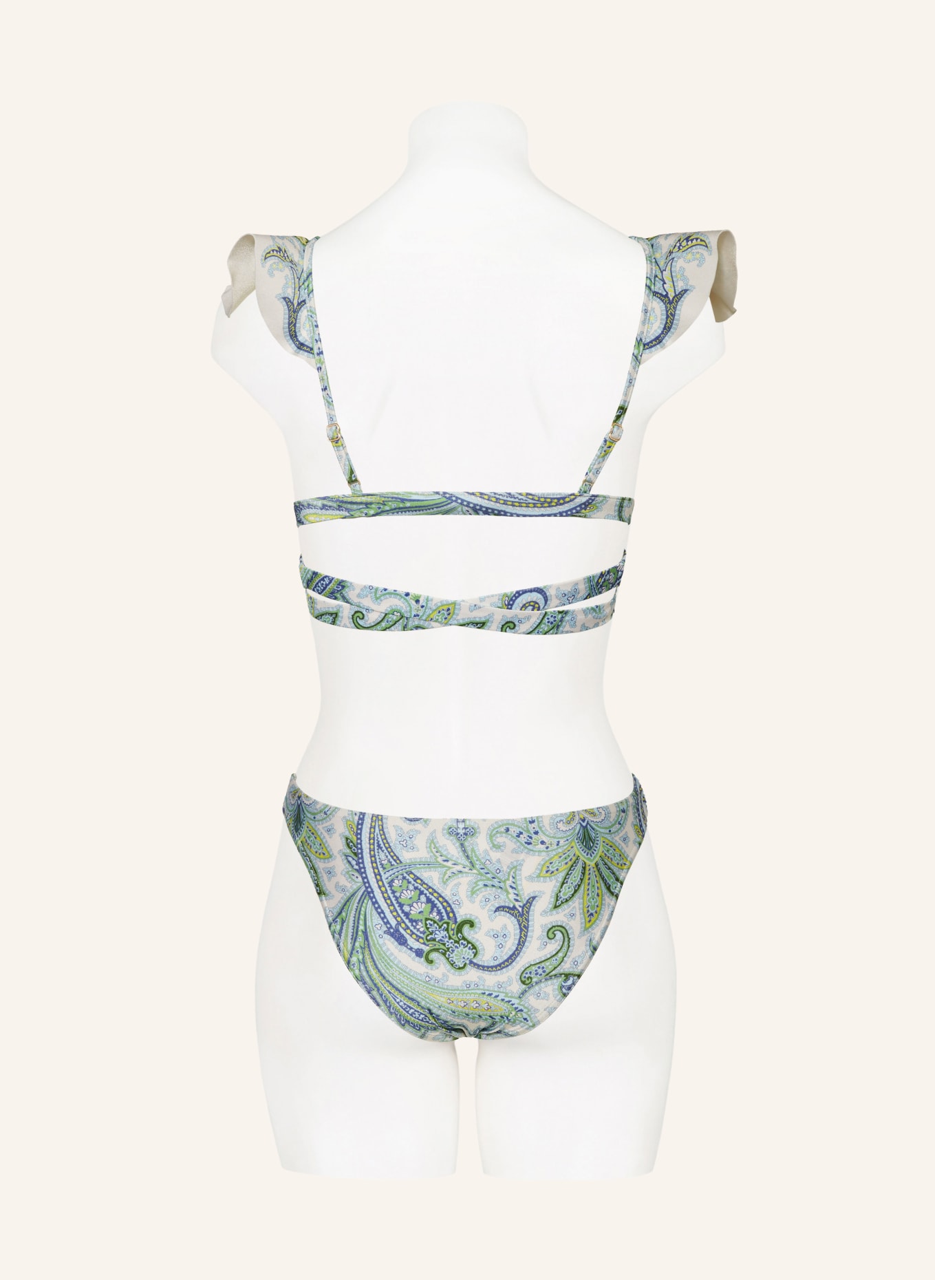 ZIMMERMANN Bralette bikini OTTIE, Color: WHITE/ LIGHT BLUE/ GREEN (Image 3)