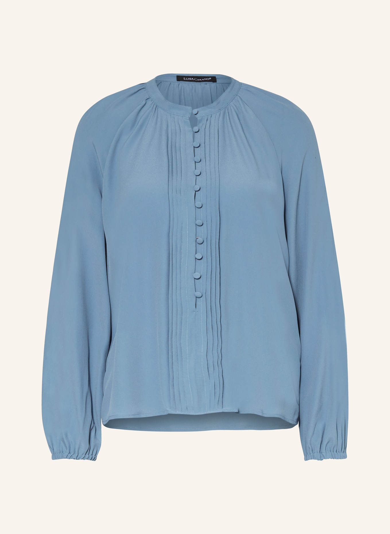 LUISA CERANO Shirt blouse with silk, Color: BLUE GRAY (Image 1)