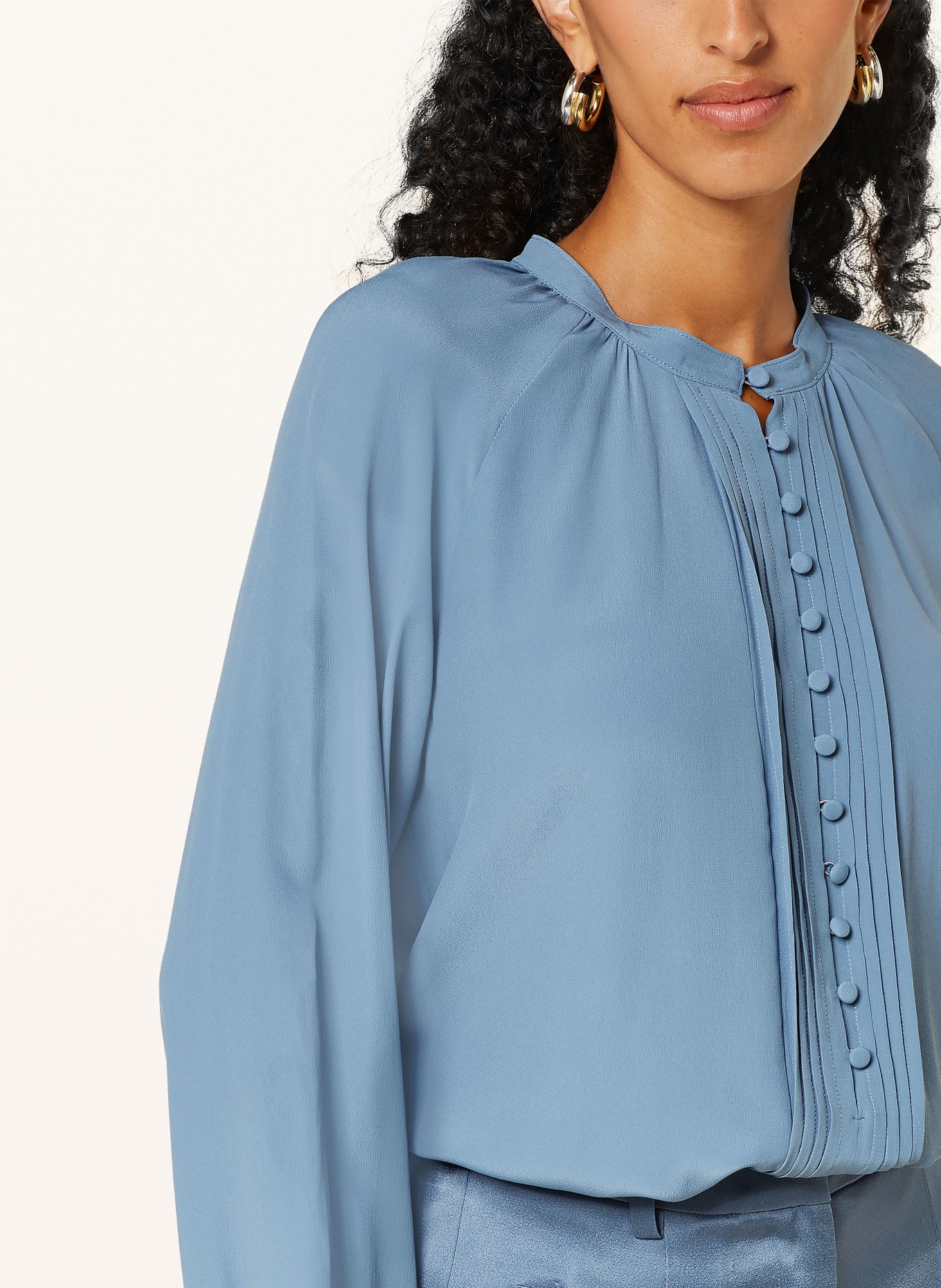 LUISA CERANO Shirt blouse with silk, Color: BLUE GRAY (Image 4)