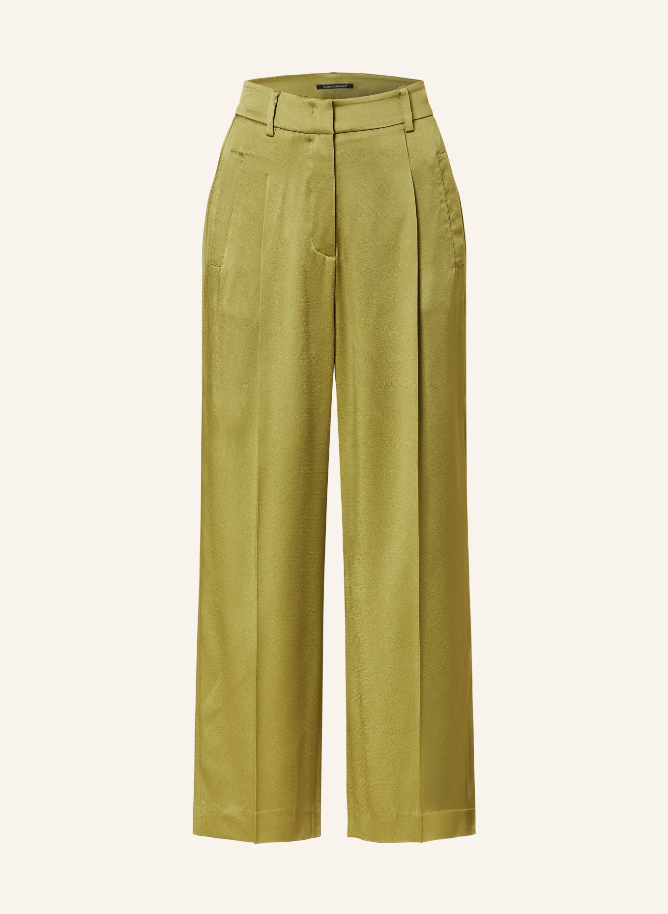 LUISA CERANO Satin culottes, Color: OLIVE (Image 1)