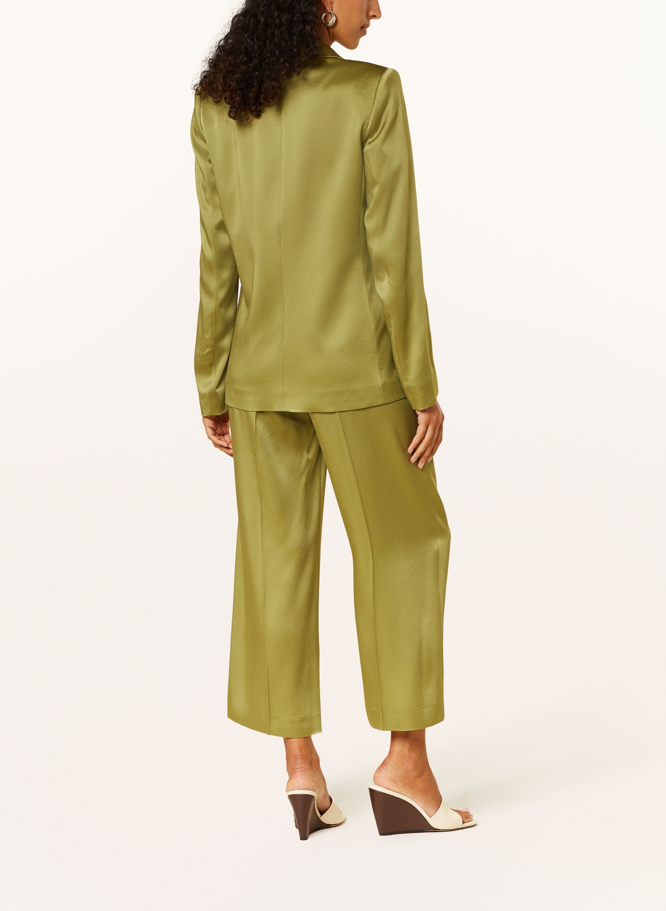 LUISA CERANO Satin culottes, Color: OLIVE (Image 3)