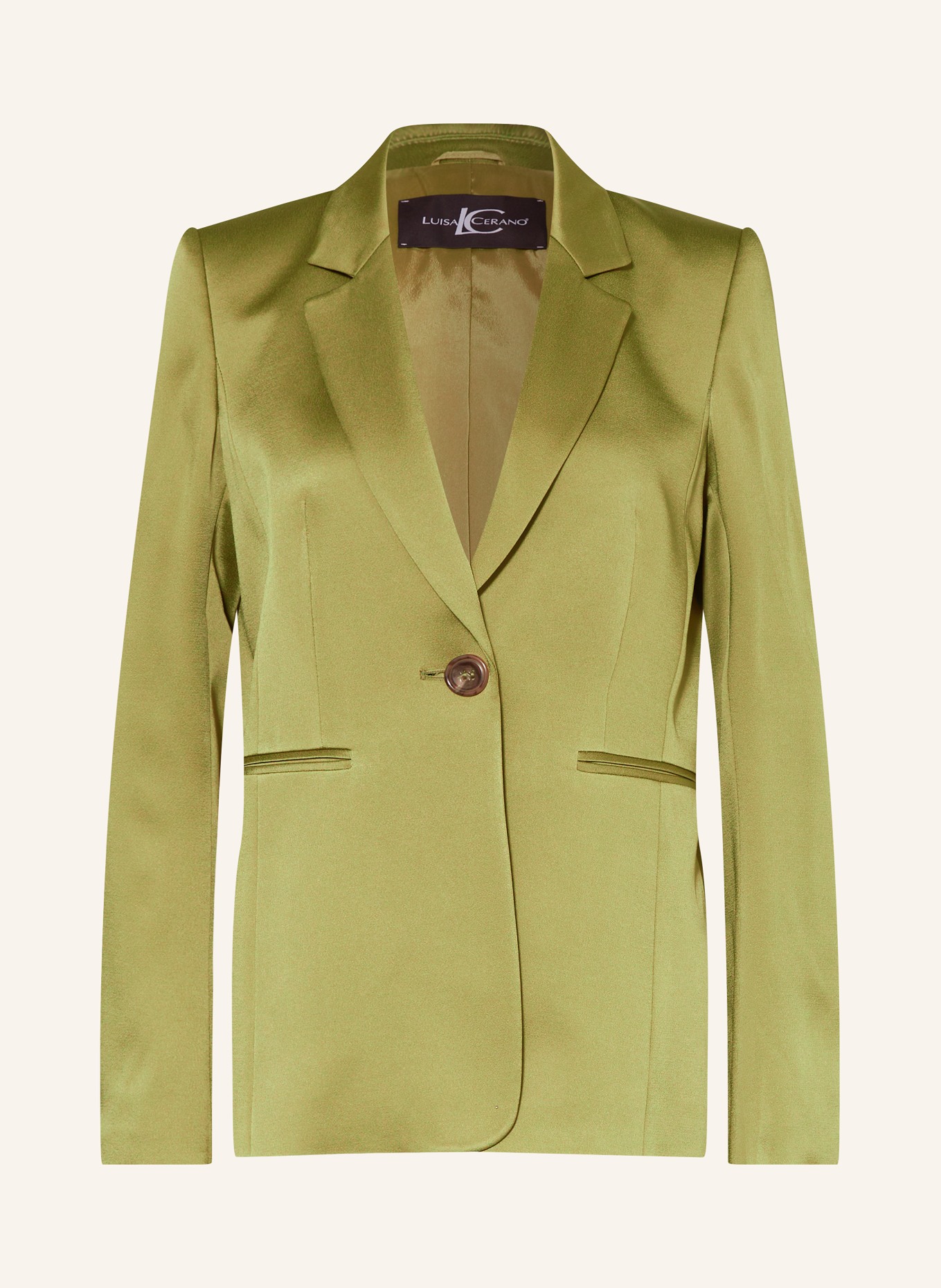 LUISA CERANO Satin blazer, Color: OLIVE (Image 1)