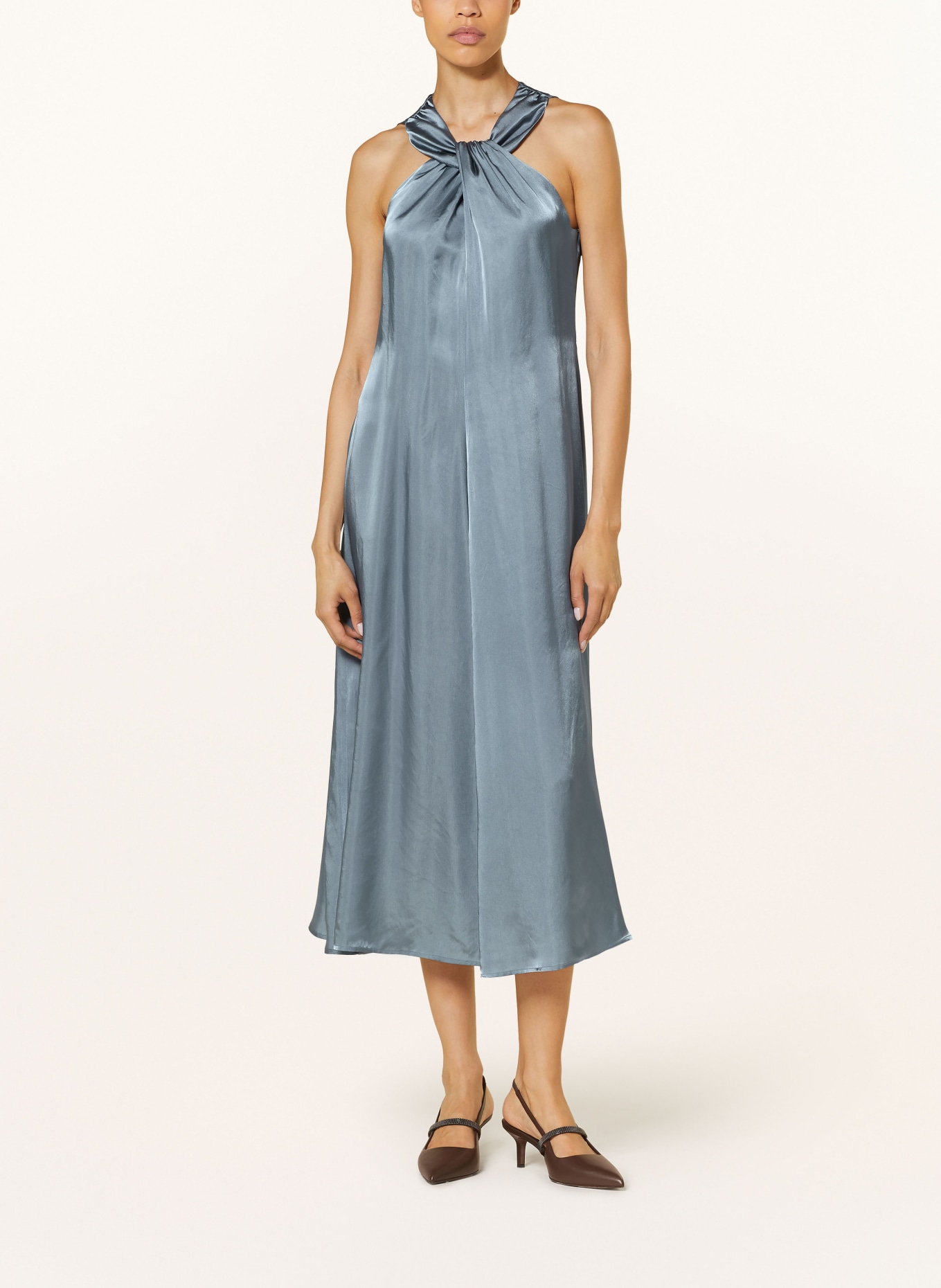 LUISA CERANO Cocktail dress made of satin, Color: BLUE GRAY (Image 2)