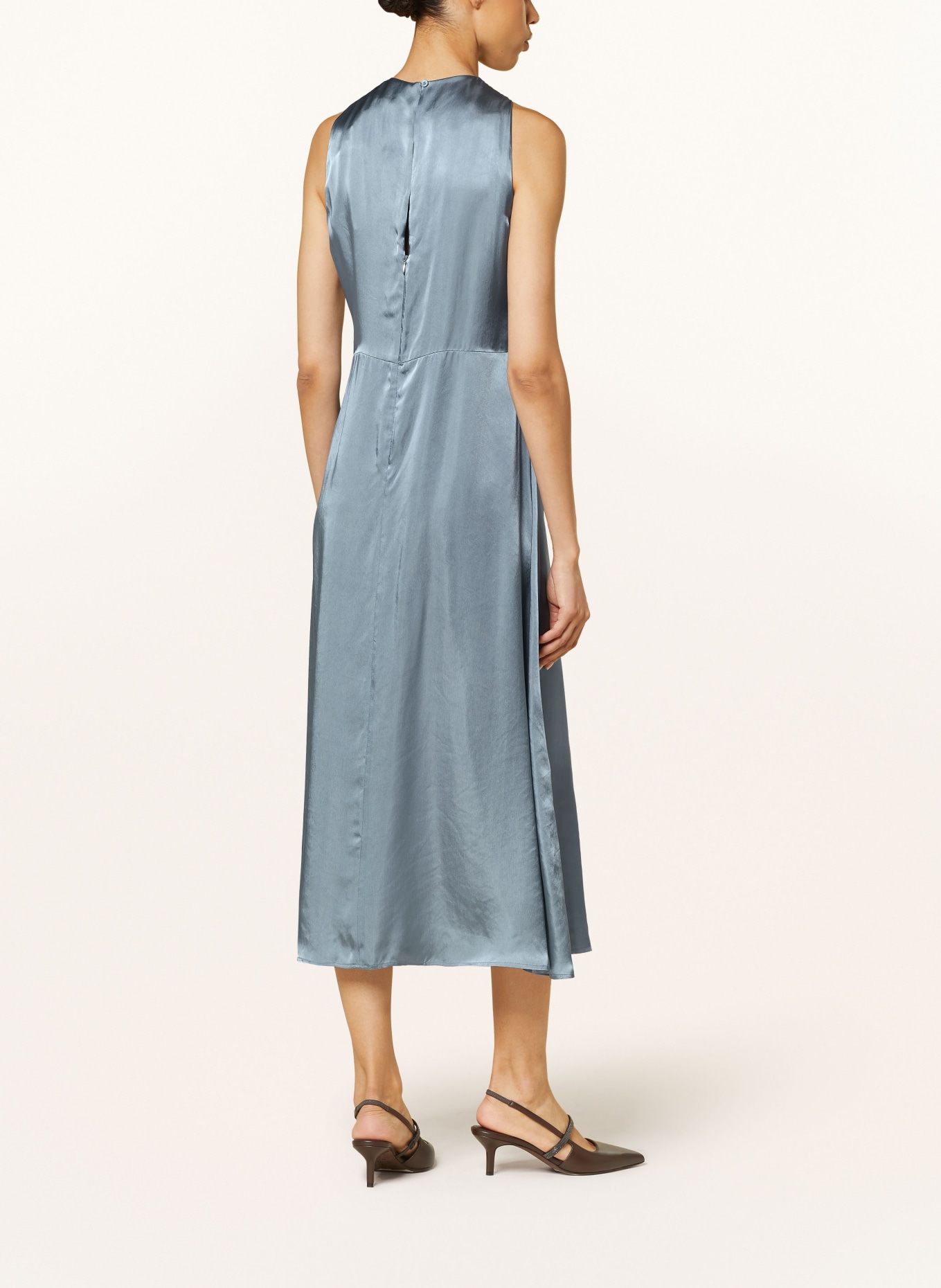 LUISA CERANO Cocktail dress made of satin, Color: BLUE GRAY (Image 3)