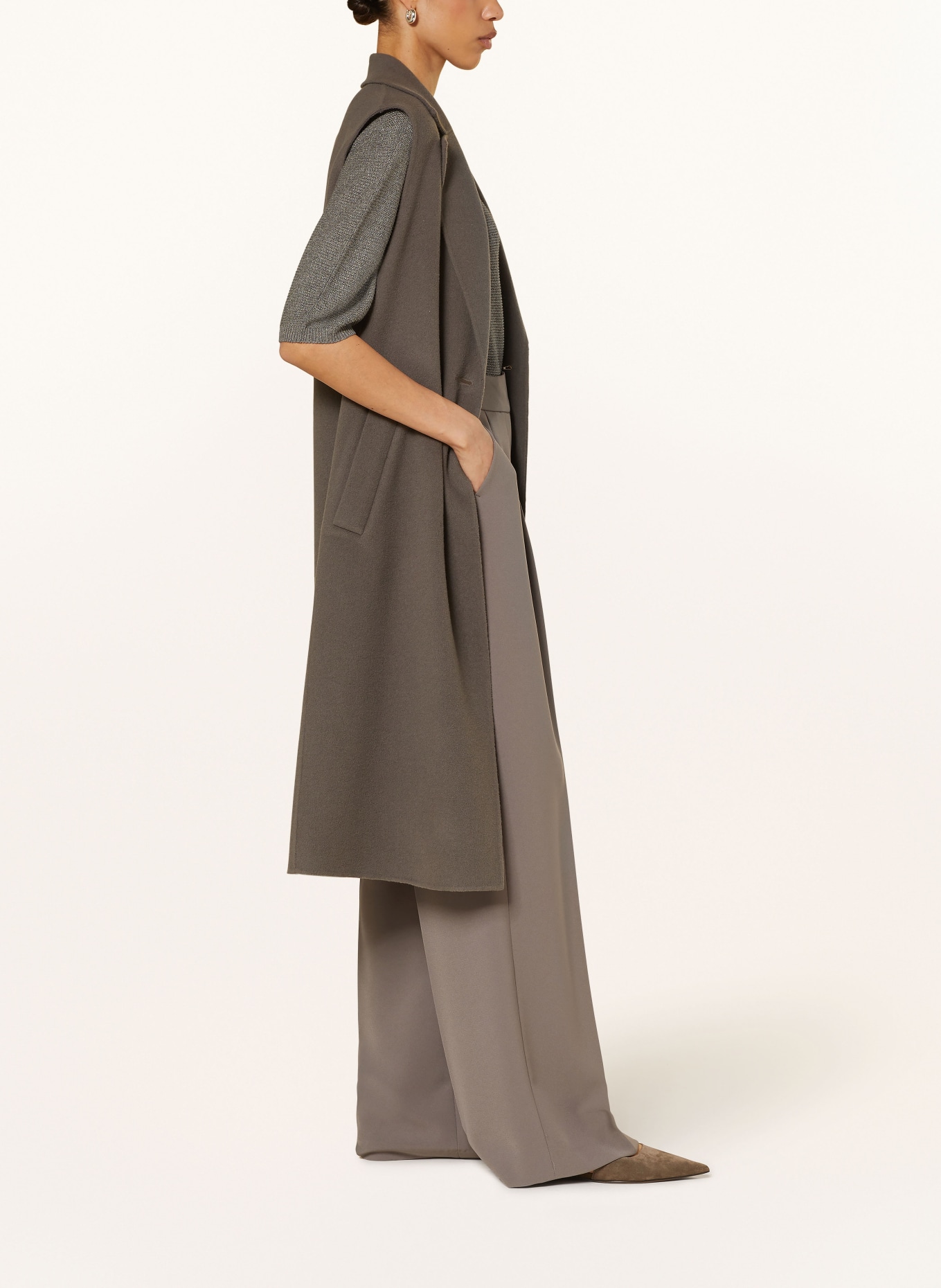 LUISA CERANO Wide leg trousers, Color: TAUPE (Image 4)