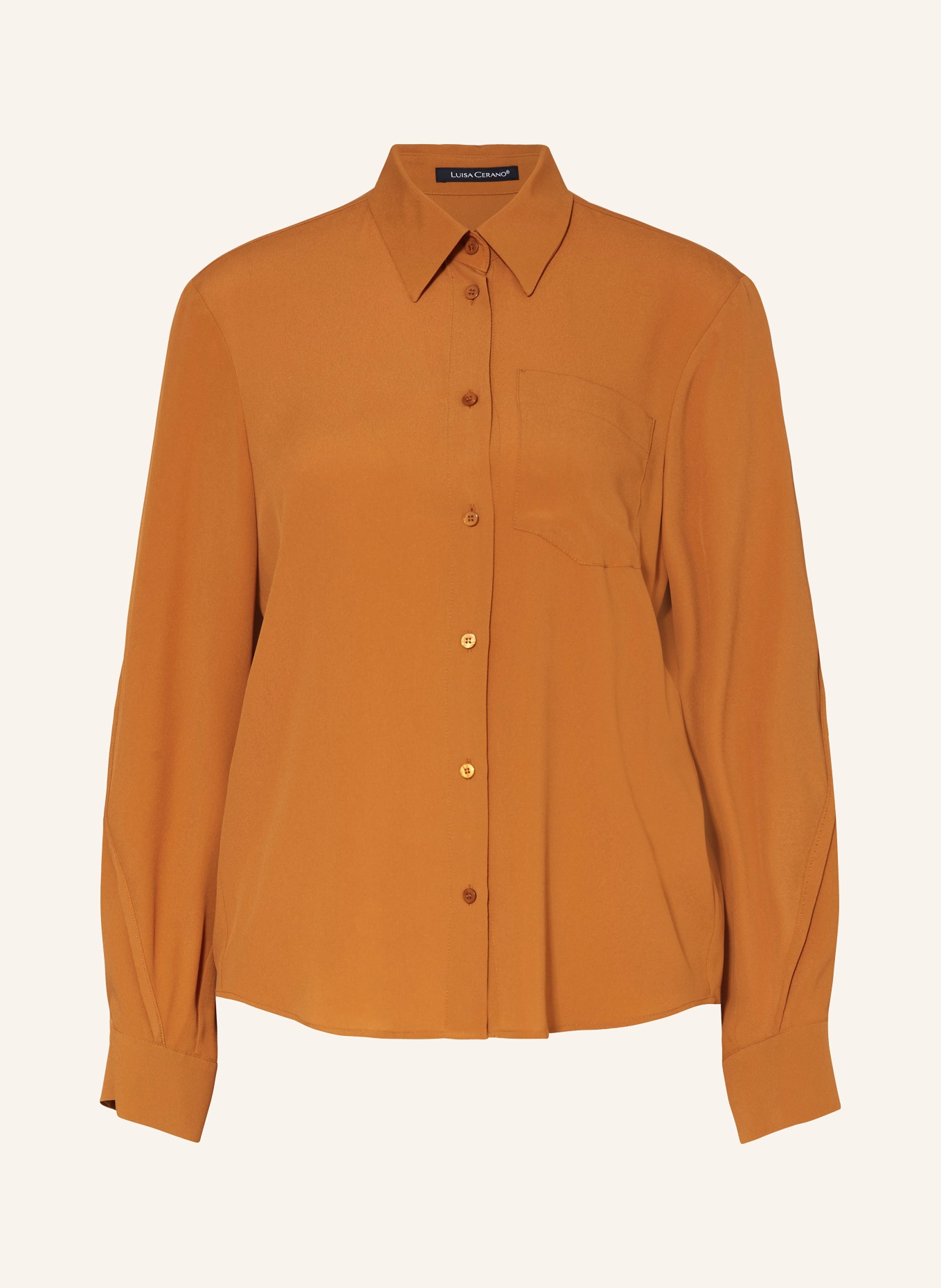 LUISA CERANO Shirt blouse with silk, Color: BROWN (Image 1)