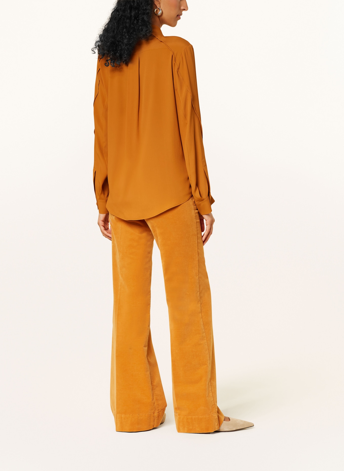 LUISA CERANO Shirt blouse with silk, Color: BROWN (Image 3)