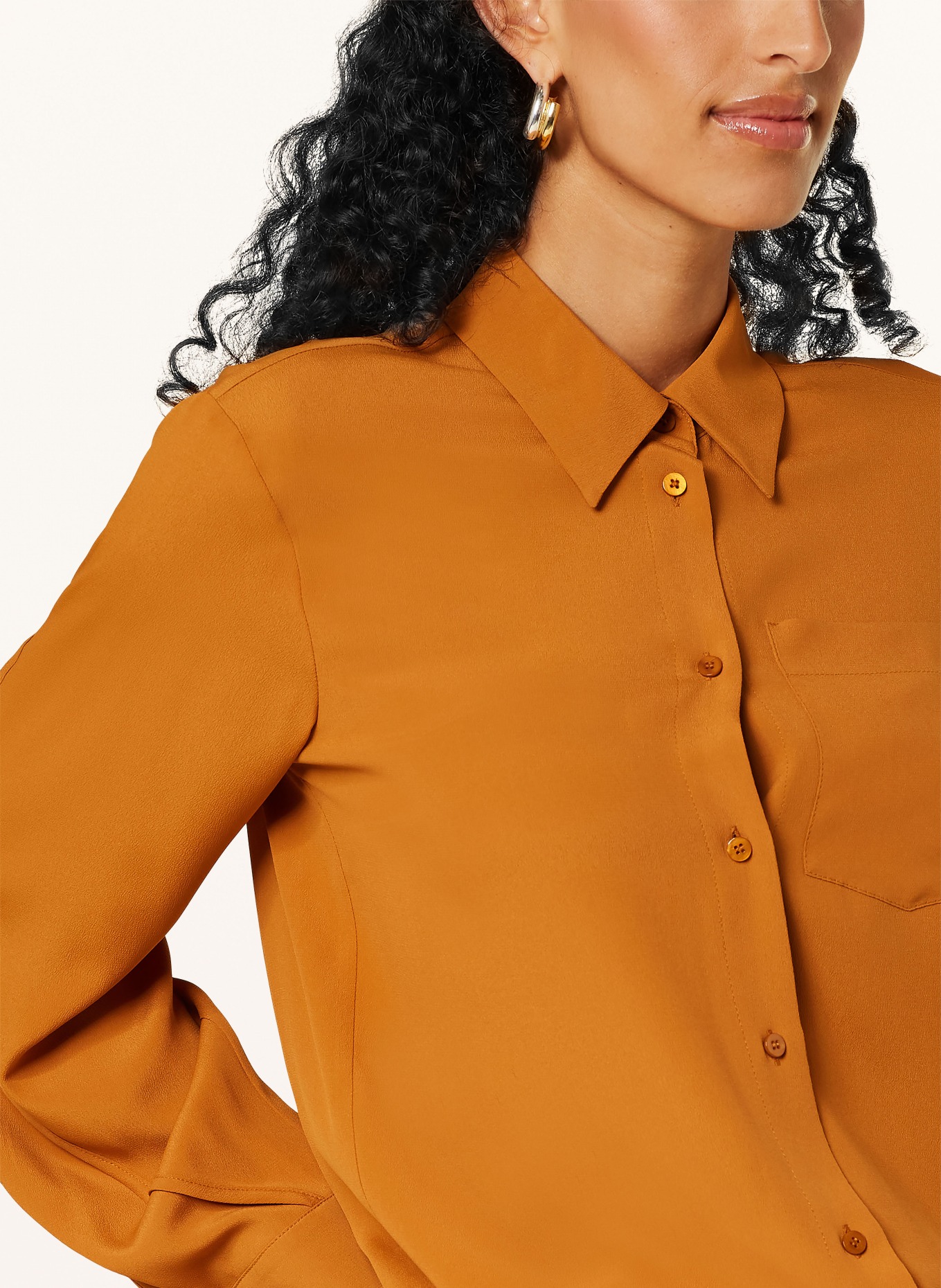 LUISA CERANO Shirt blouse with silk, Color: BROWN (Image 4)