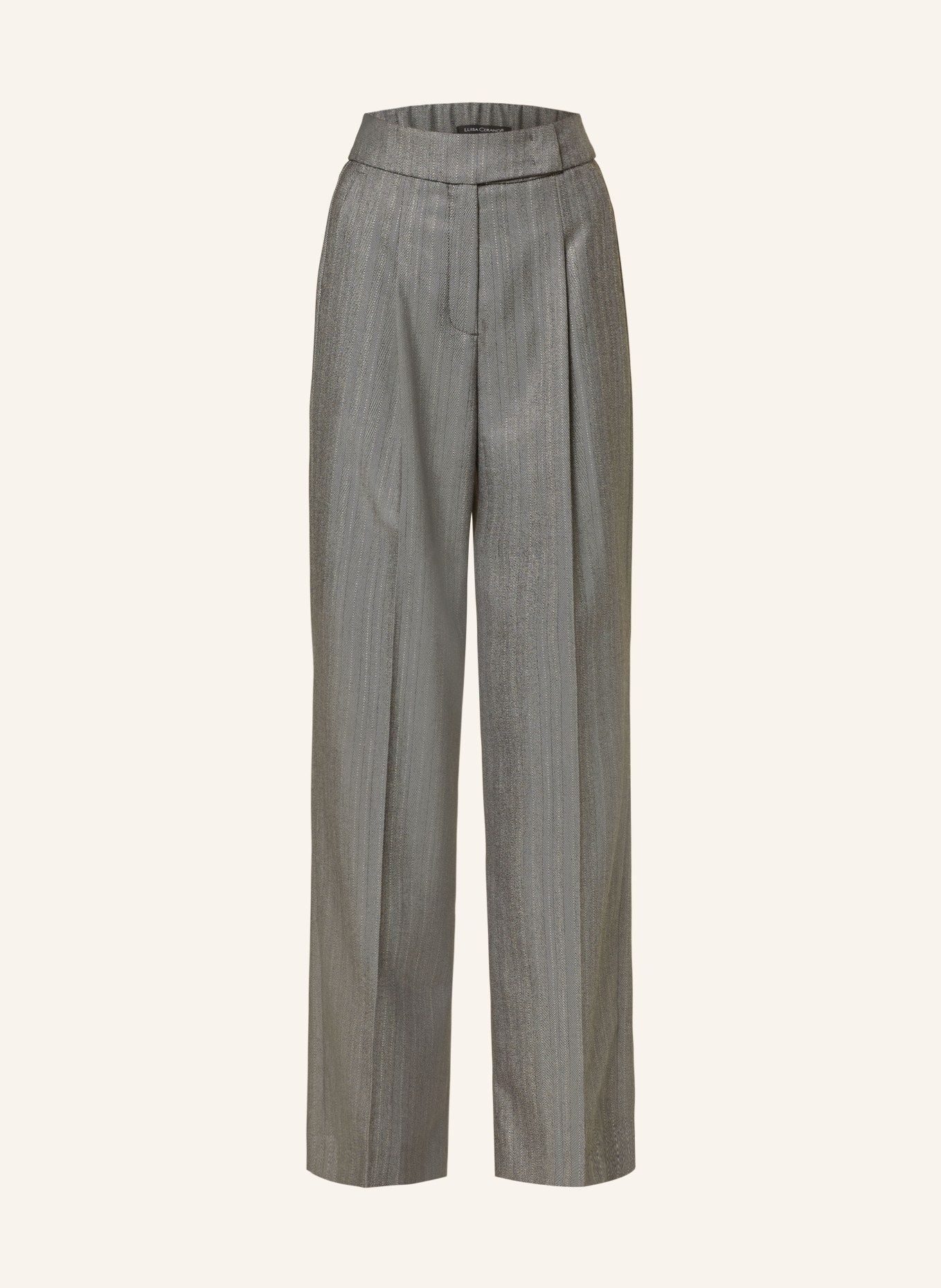 LUISA CERANO Wide leg trousers, Color: GRAY/ WHITE (Image 1)