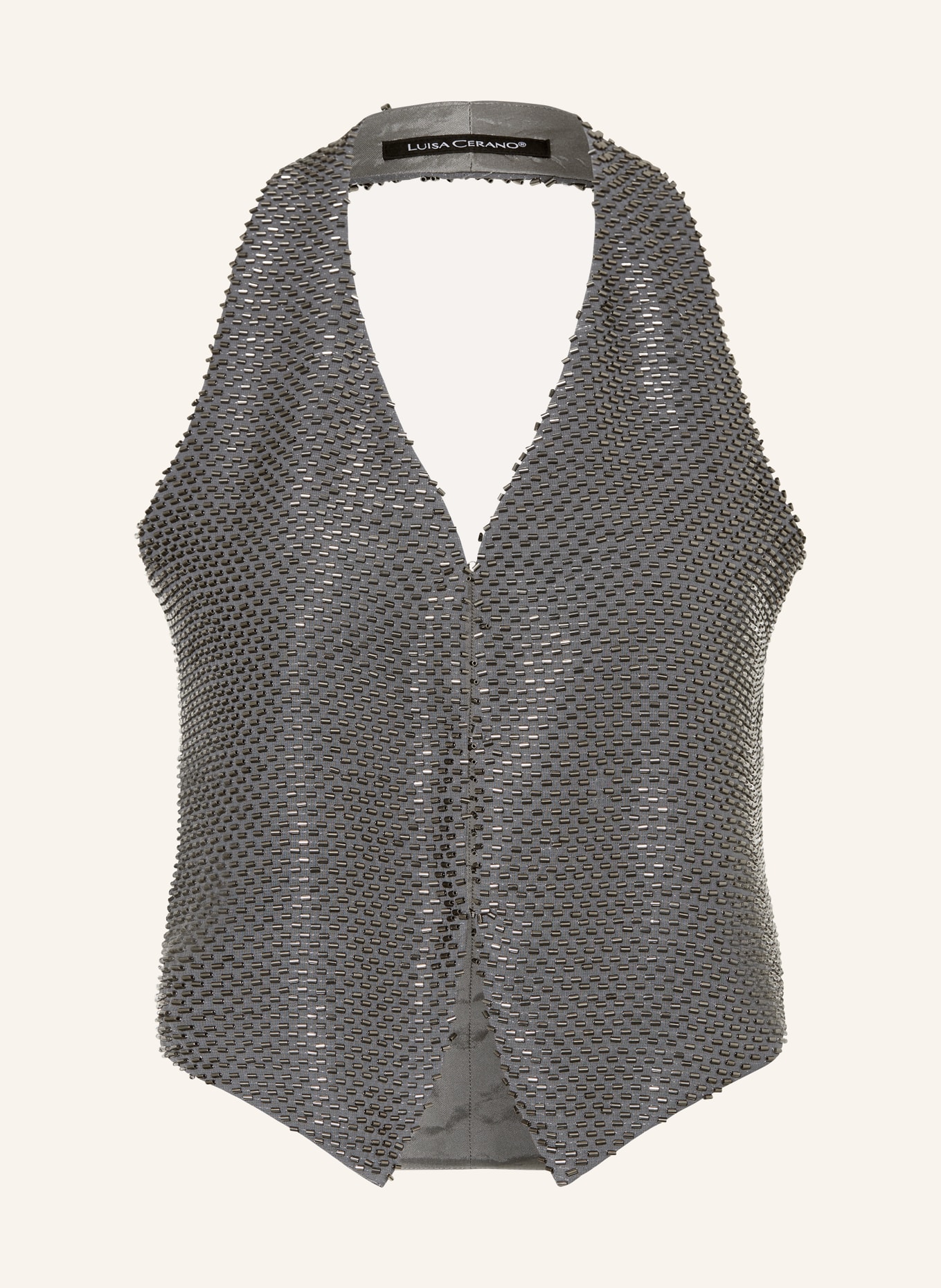 LUISA CERANO Blazer vest with beading, Color: GRAY (Image 1)