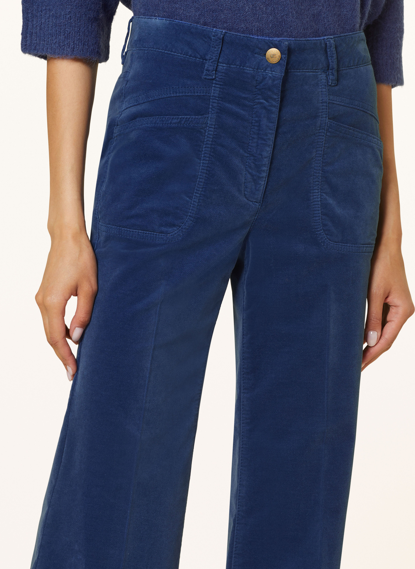 LUISA CERANO Bootcut-Hose aus Samt, Farbe: BLAU (Bild 5)