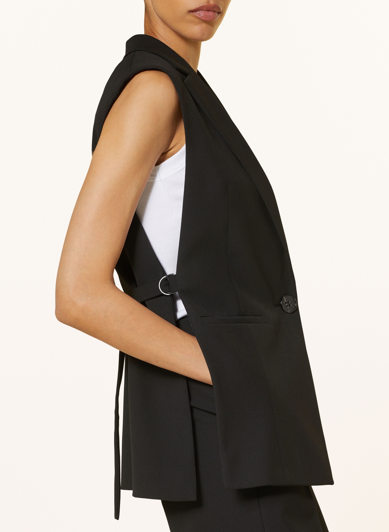 LUISA CERANO Blazer vest, Color: BLACK (Image 4)