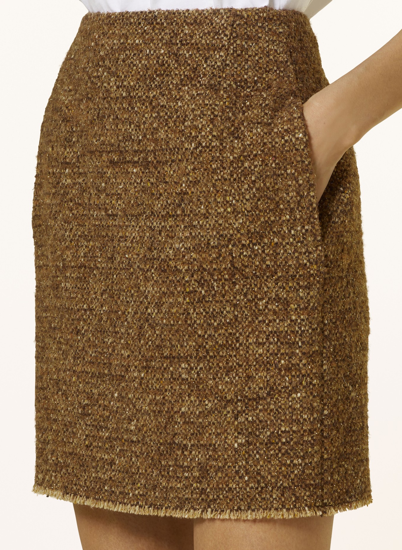 LUISA CERANO Boucle skirt with glitter thread
