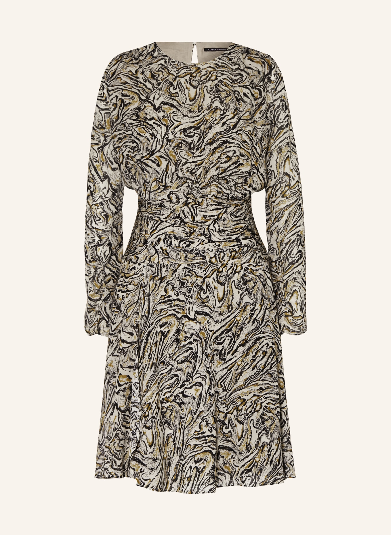 LUISA CERANO Kleid: CREME/ SCHWARZ/ COGNAC