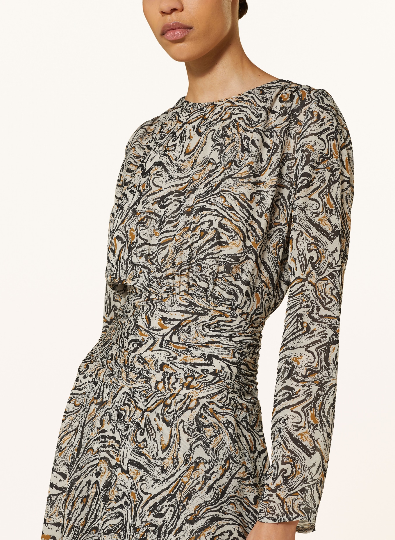 LUISA CERANO Kleid: CREME/ SCHWARZ/ COGNAC