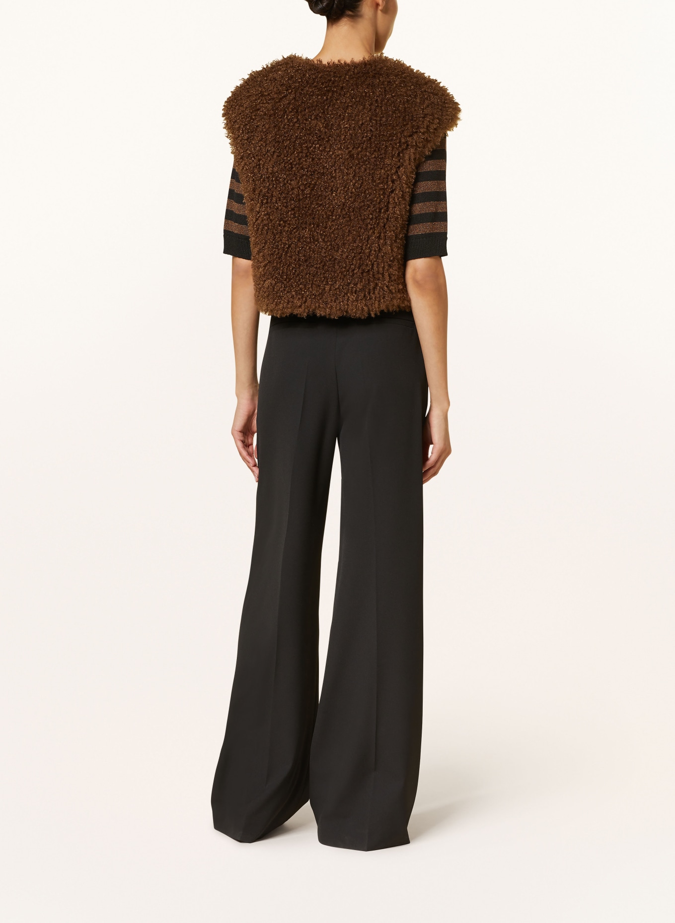 LUISA CERANO Faux fur vest, Color: BROWN (Image 3)