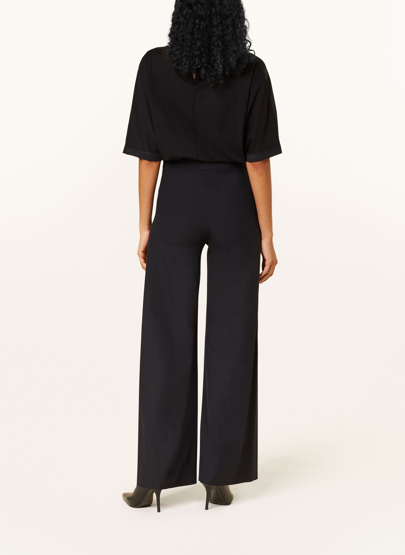 LUISA CERANO Wide leg trousers in satin, Color: BLACK (Image 3)