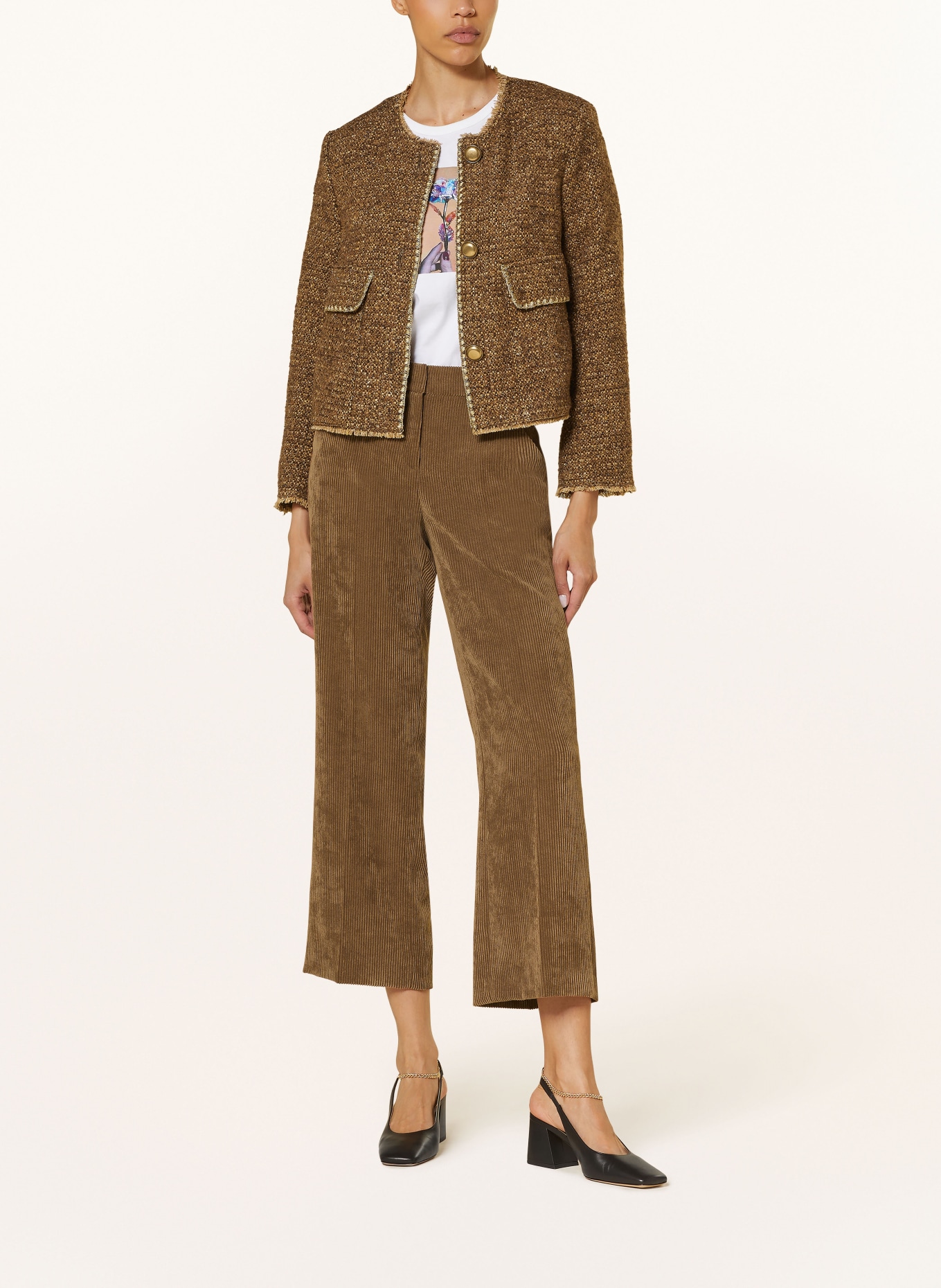 LUISA CERANO Corduroy culottes, Color: BROWN (Image 2)