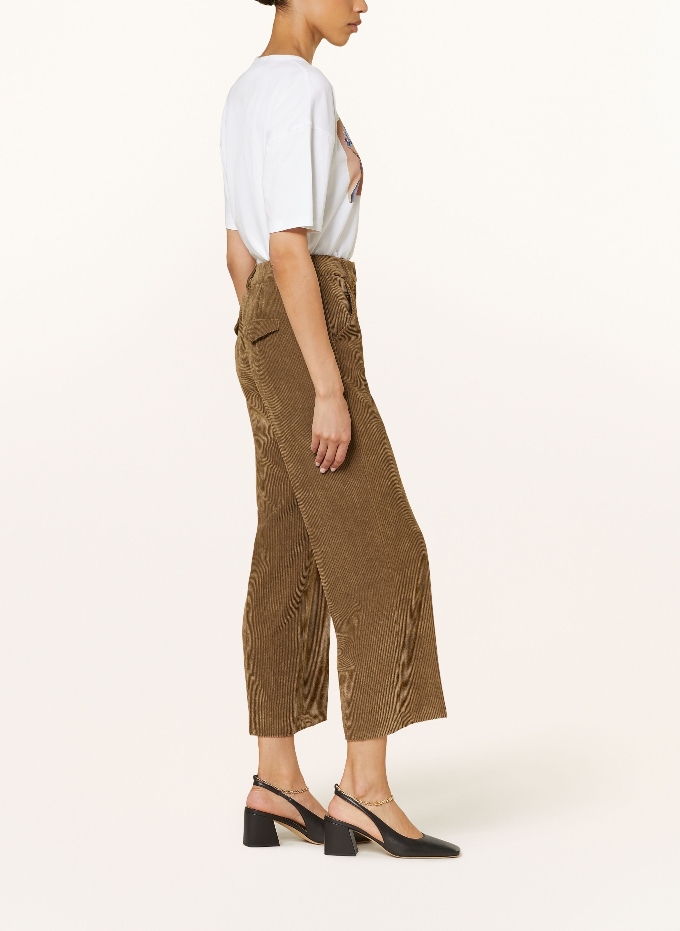 LUISA CERANO Corduroy culottes, Color: BROWN (Image 4)