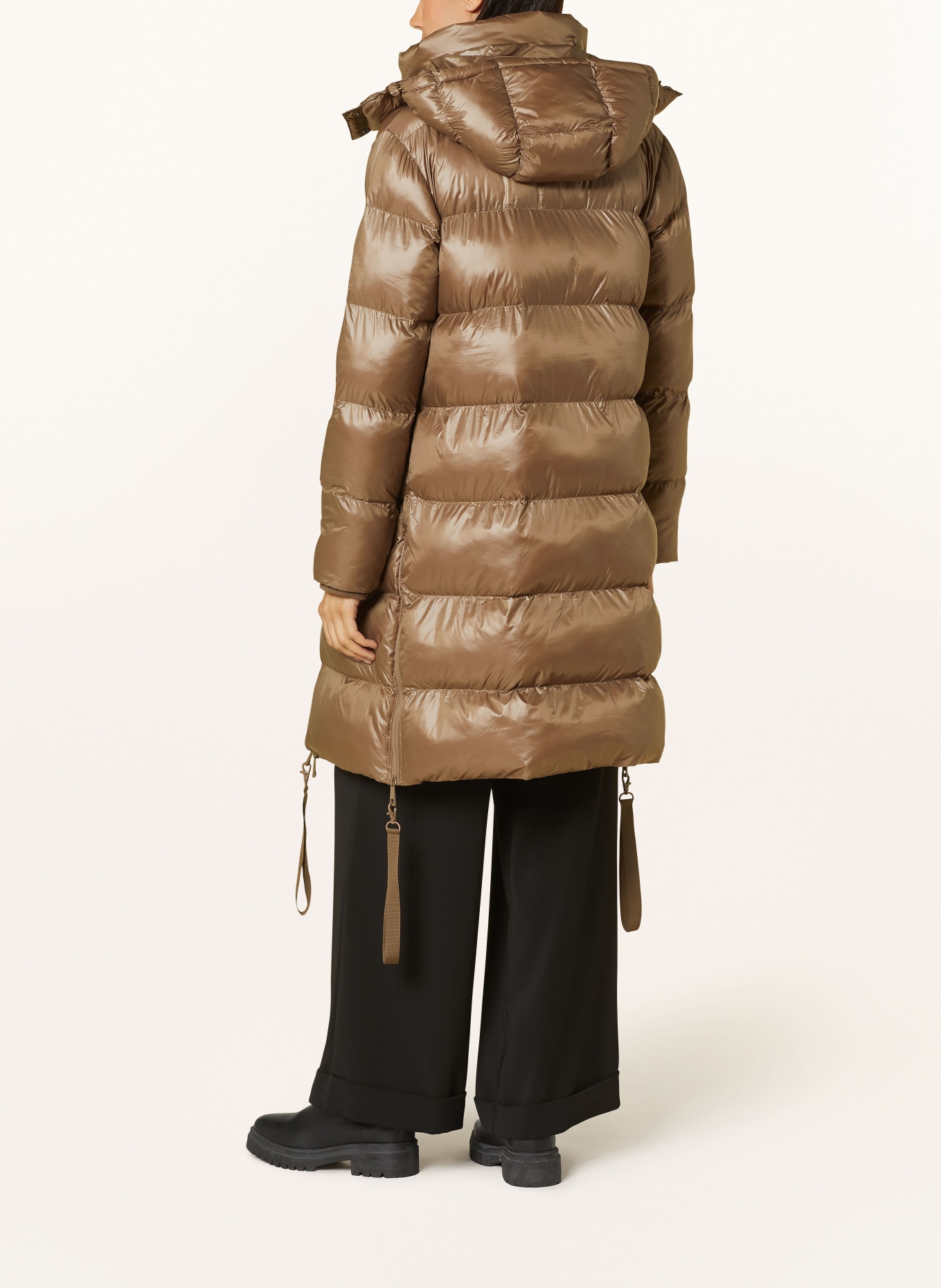 darling harbour Quilted coat with detachable hood and DUPONT™ SORONA® insulation, Color: LIGHT BROWN (Image 3)