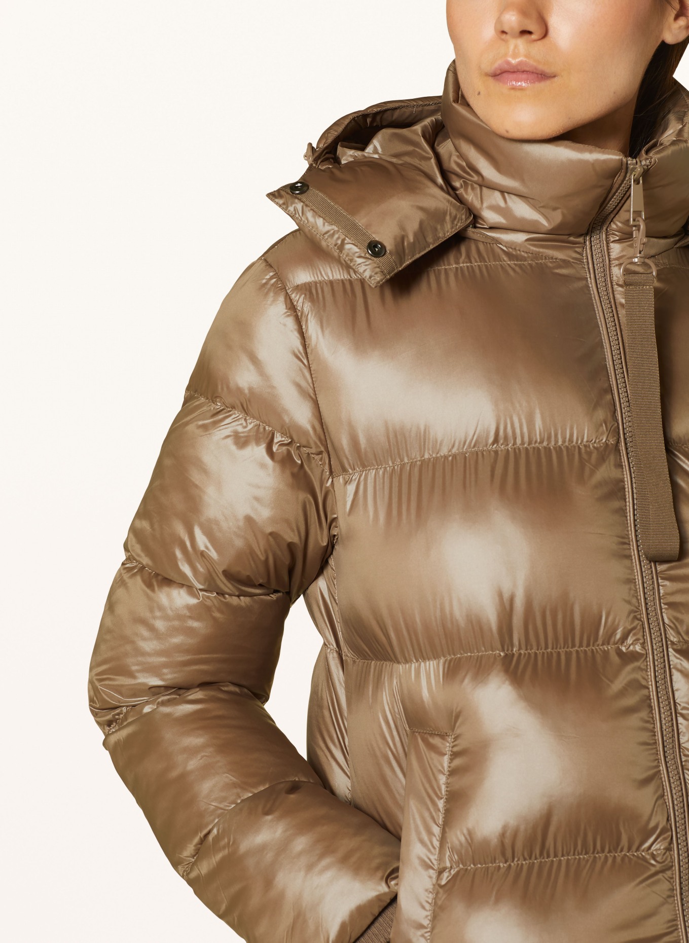 darling harbour Quilted coat with detachable hood and DUPONT™ SORONA® insulation, Color: LIGHT BROWN (Image 5)