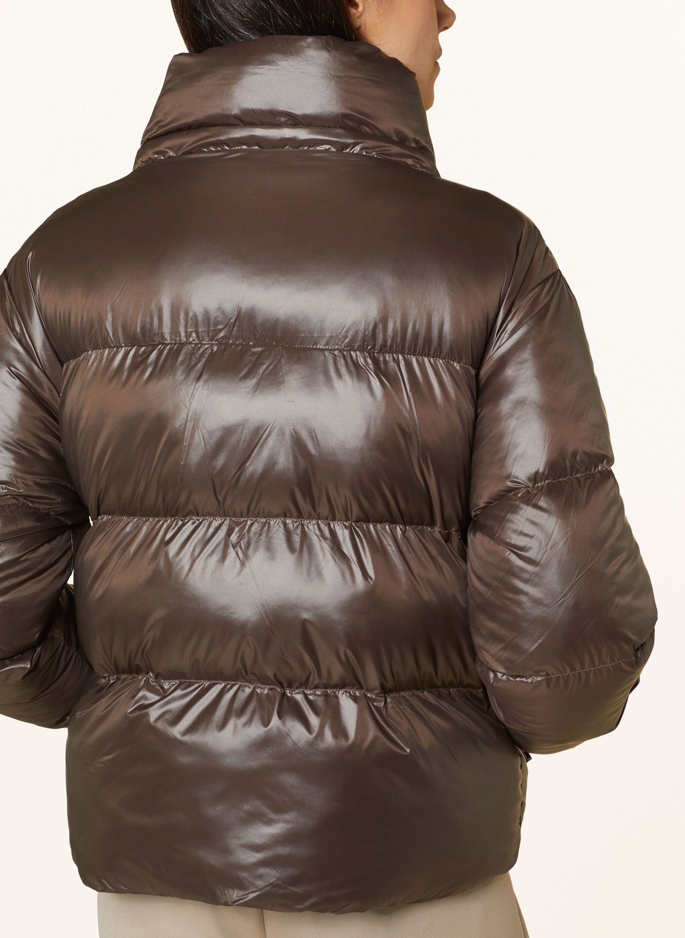 darling harbour Cropped-Steppjacke mit DUPONT™ SORONA®-Isolierung und abnehmbarer Kapuze: DUNKELBRAUN