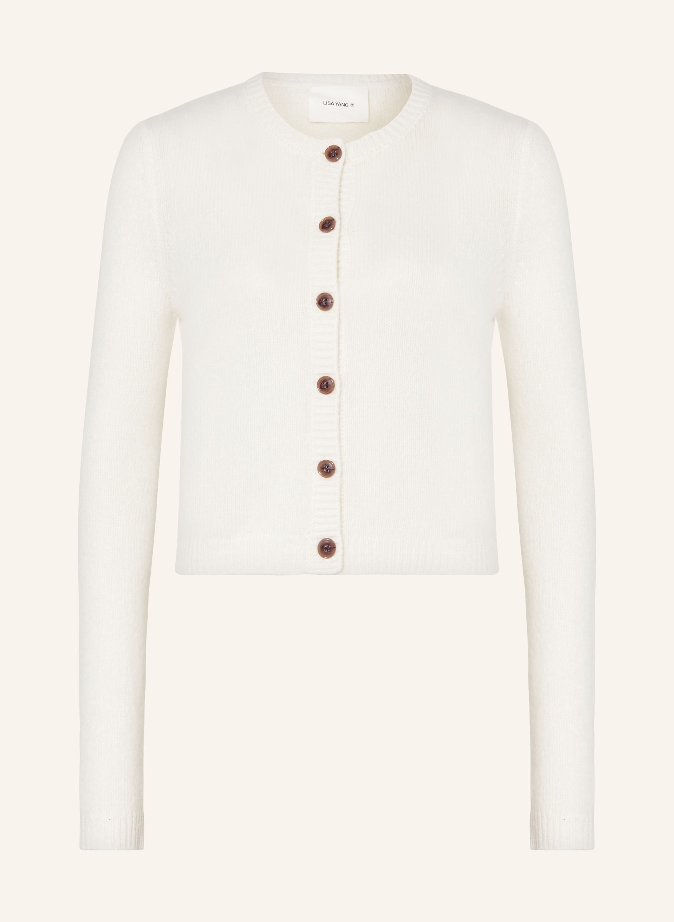 LISA YANG Cardigan with cashmere, Color: CREAM (Image 1)