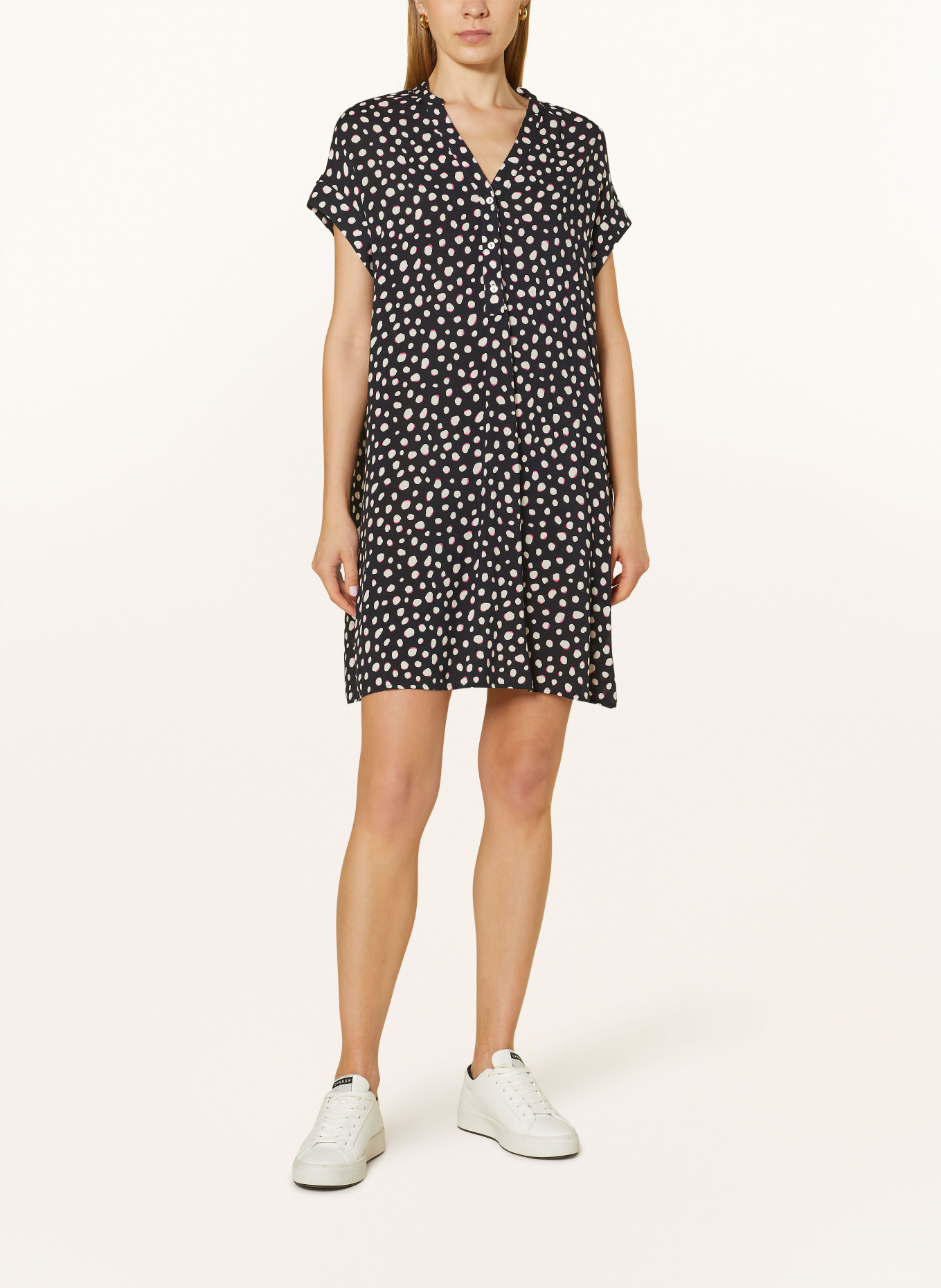 OPUS Kleid WULARO: DUNKELBLAU / WEISS