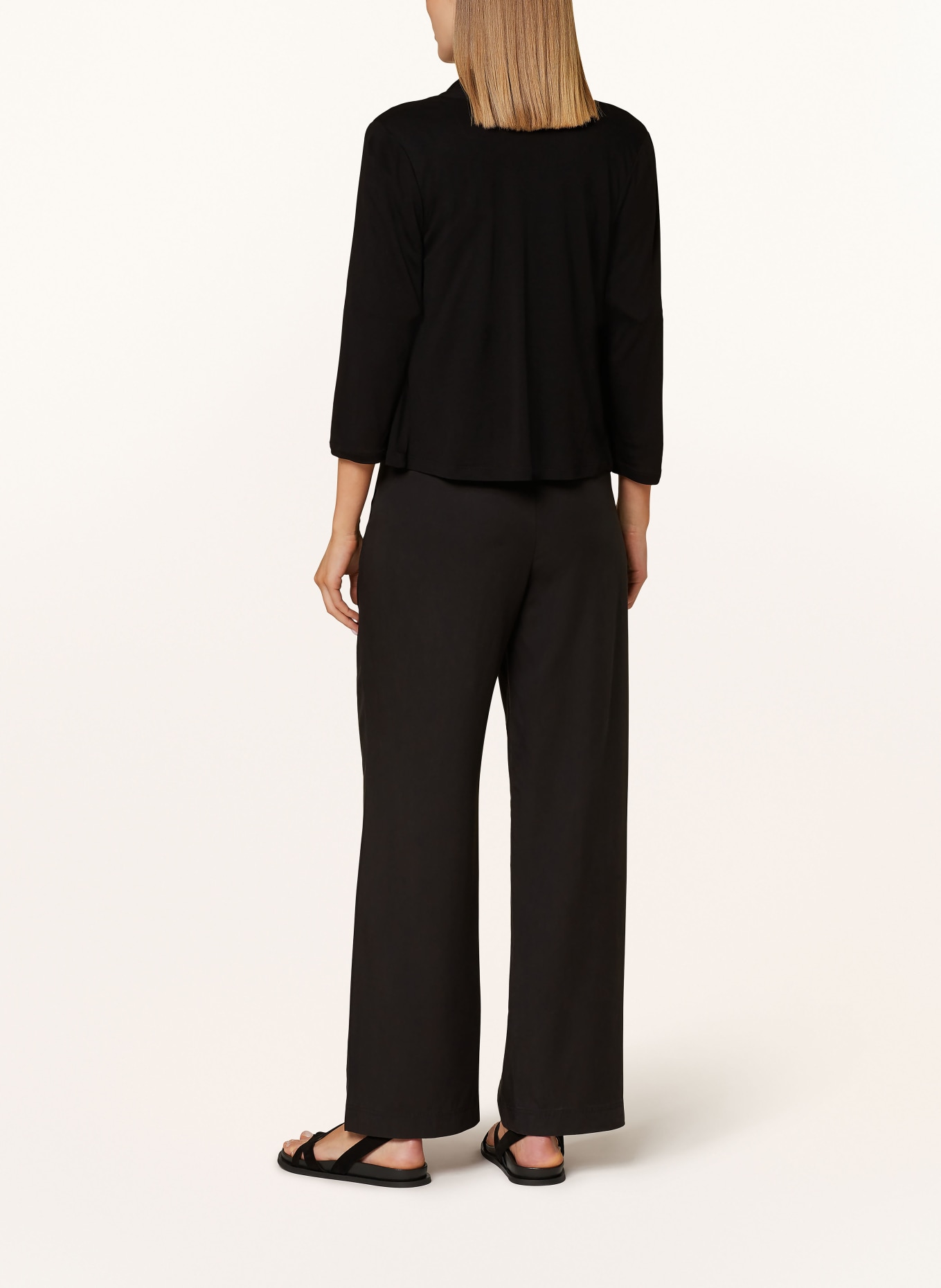 OPUS Jersey cardigan SANDRINE with 3/4 sleeves, Color: BLACK (Image 3)