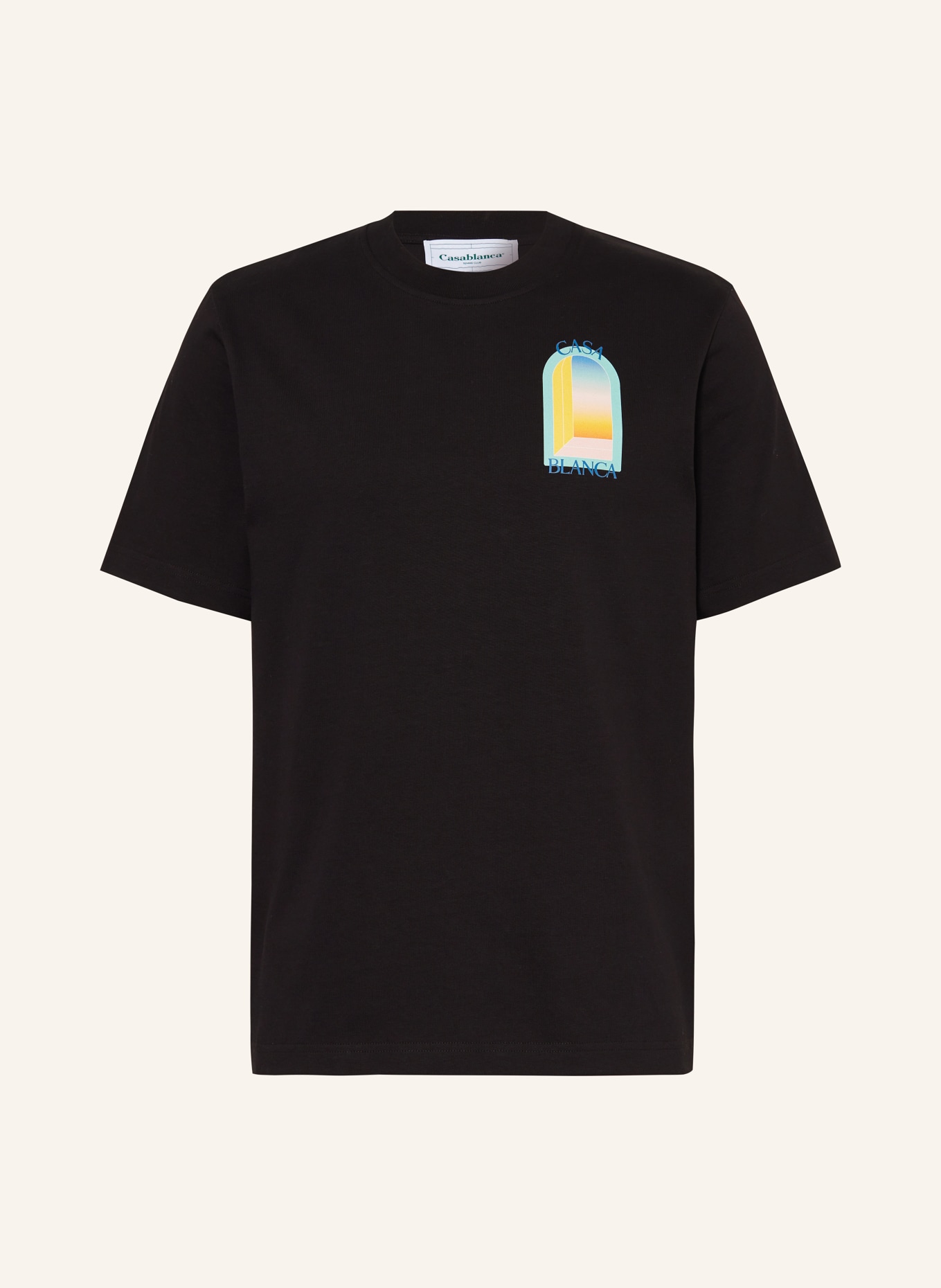 Casablanca T-shirt, Color: BLACK/ TURQUOISE/ YELLOW (Image 1)