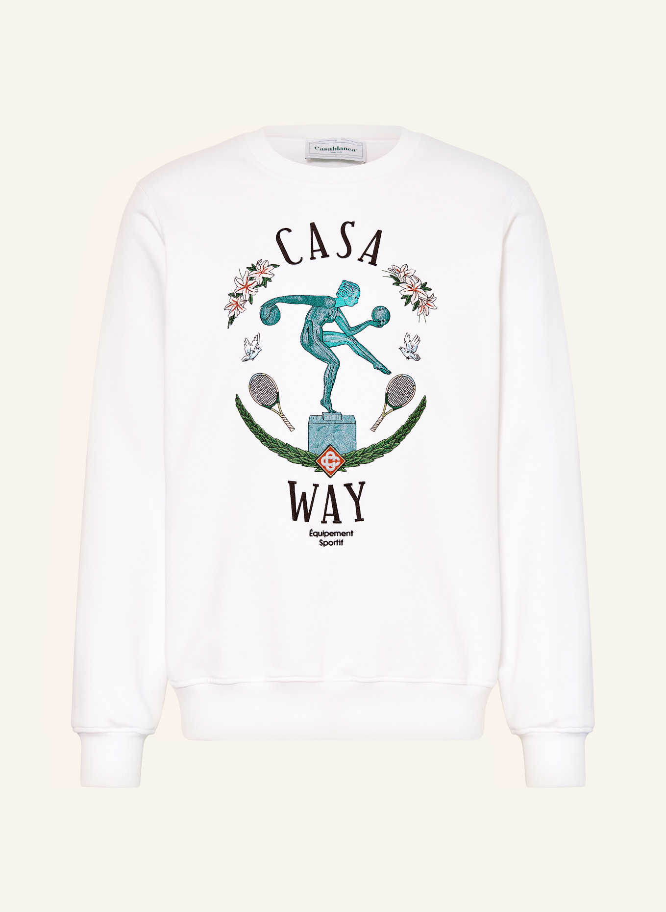Casablanca Sweatshirt, Color: WHITE/ BLACK/ GREEN (Image 1)