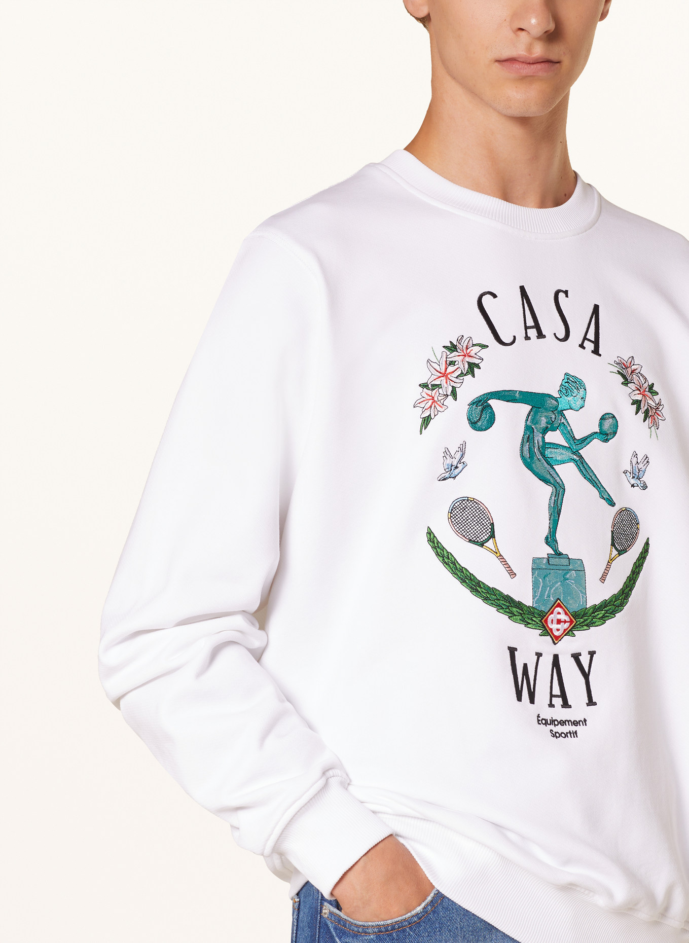 Casablanca Sweatshirt, Farbe: WEISS/ SCHWARZ/ GRÜN (Bild 4)