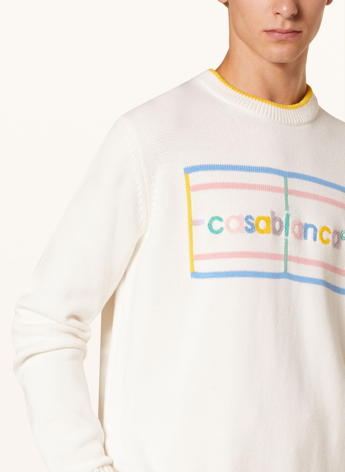 Casablanca Sweater, Color: WHITE/ LIGHT BLUE/ PINK (Image 4)