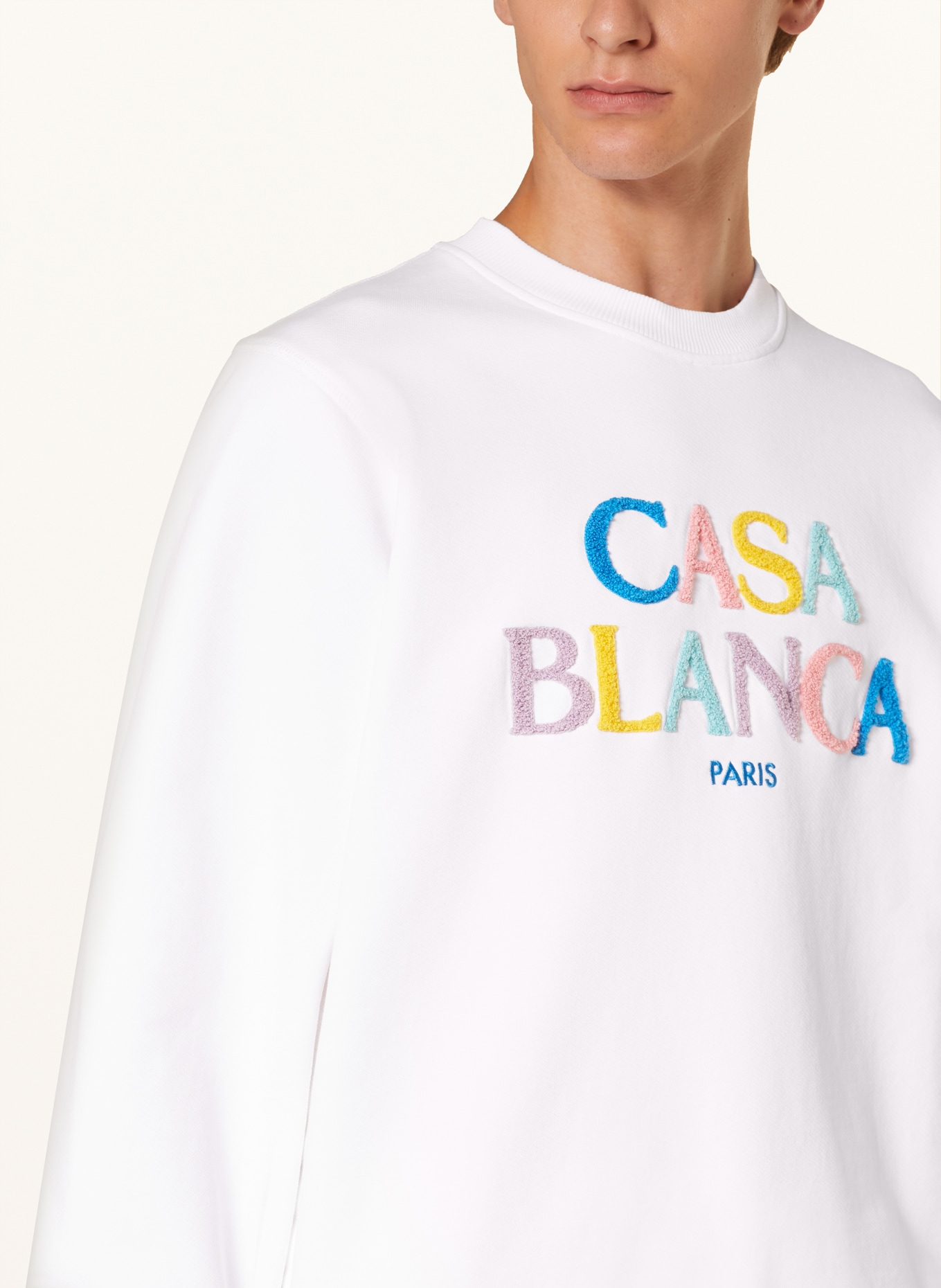 Casablanca Sweatshirt, Color: WHITE/ BLUE/ YELLOW (Image 4)
